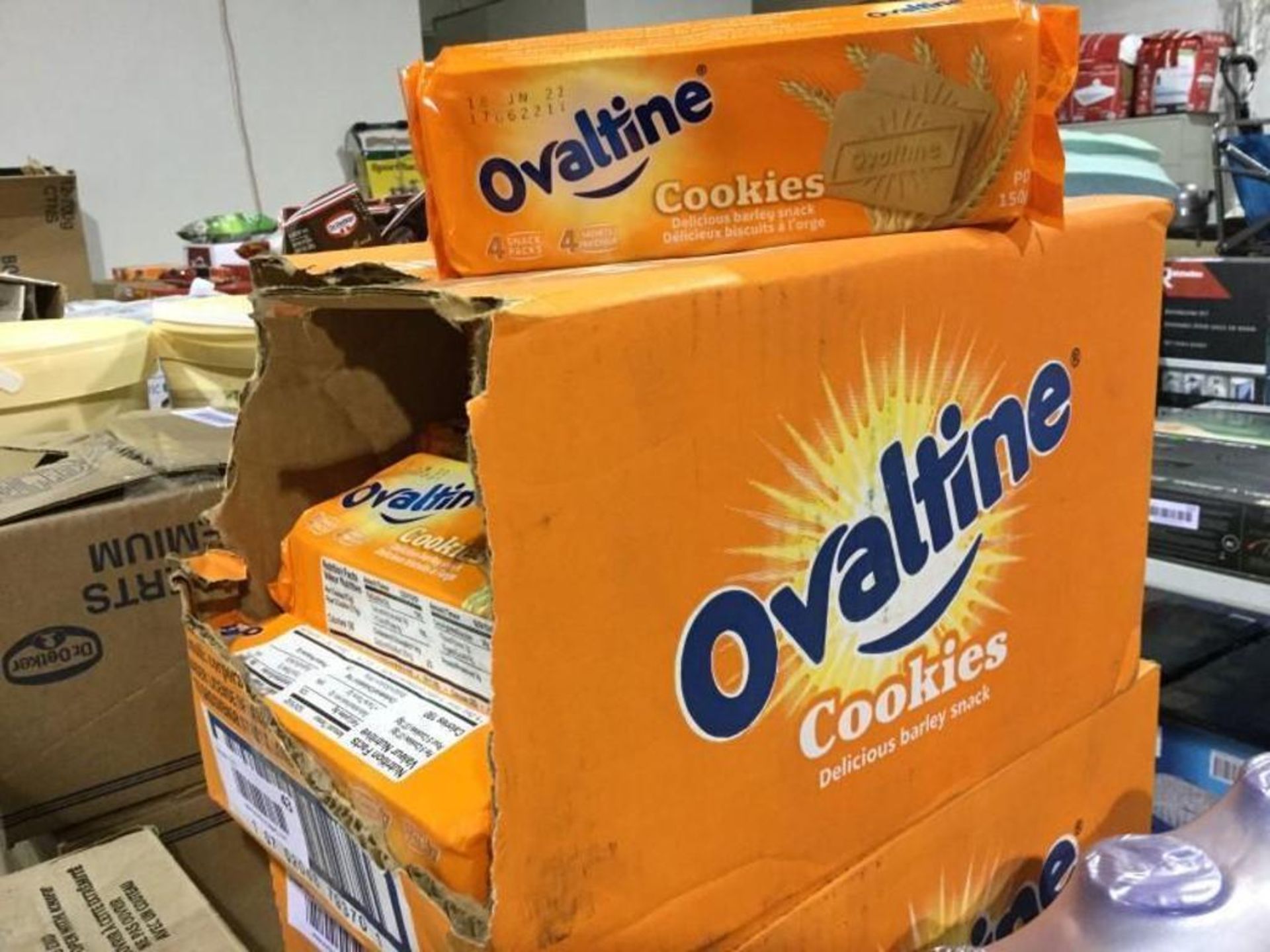 Open Case of Olvatine Cookies