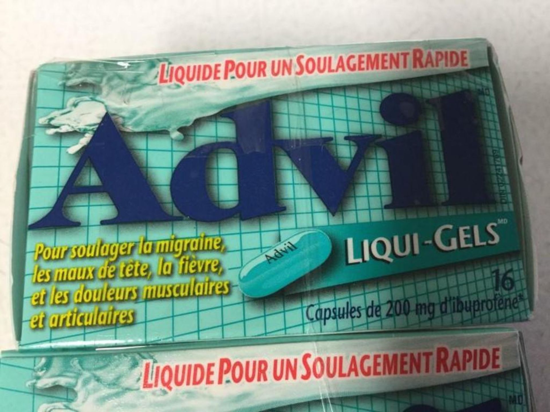 lot of 4 - Advil Liquid gels, 16 capsules per bottle - Image 2 of 2