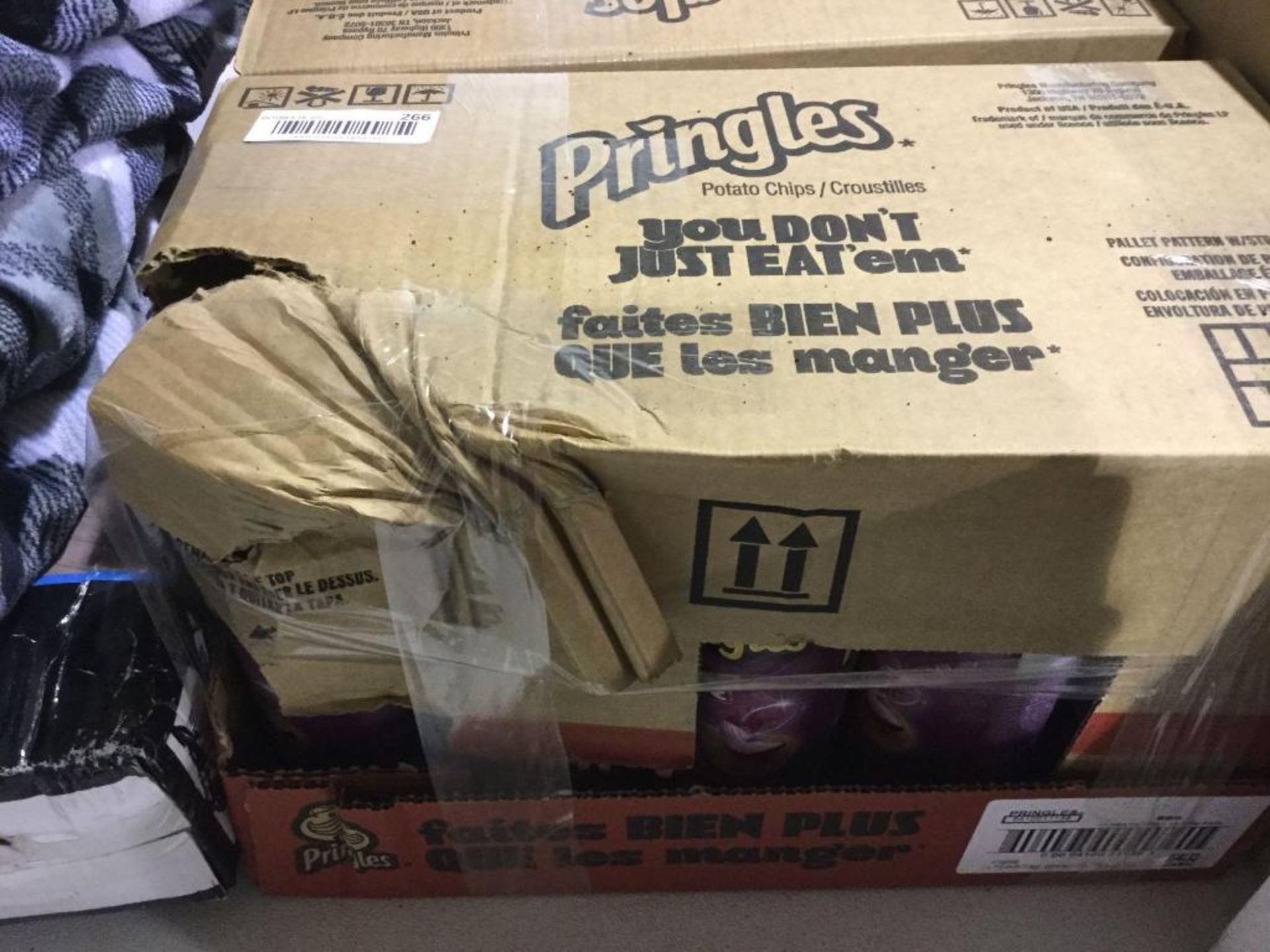 Case of approx 14 x 156g cans of BBQ Flavored Pringles chips