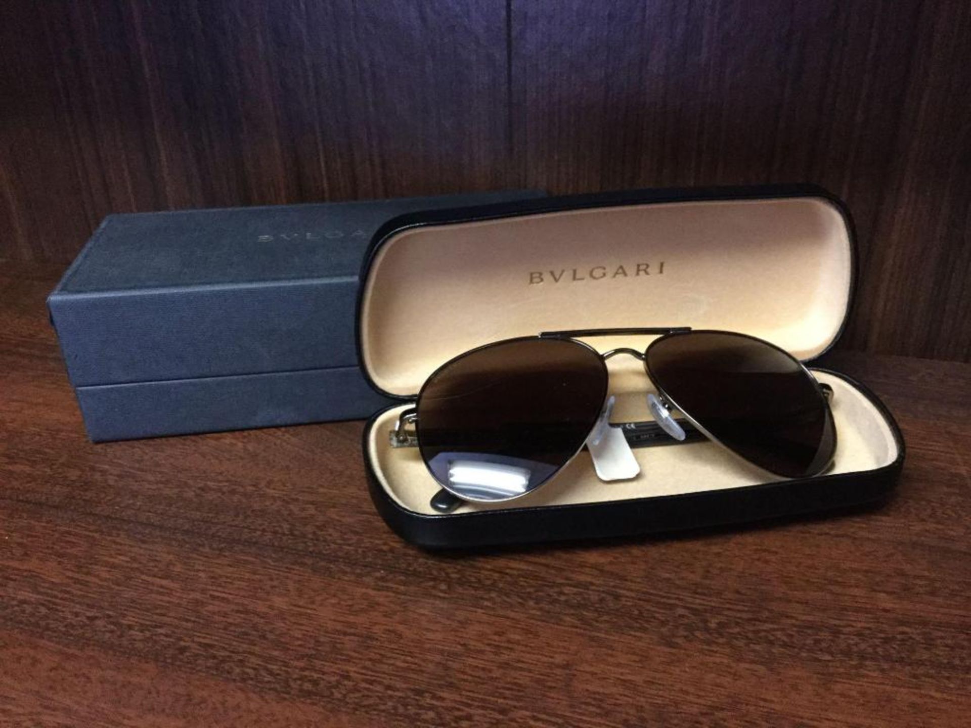 BVLGARI SUNGLASSES WITH CASE AND BOX VALUE $410 - Image 2 of 2