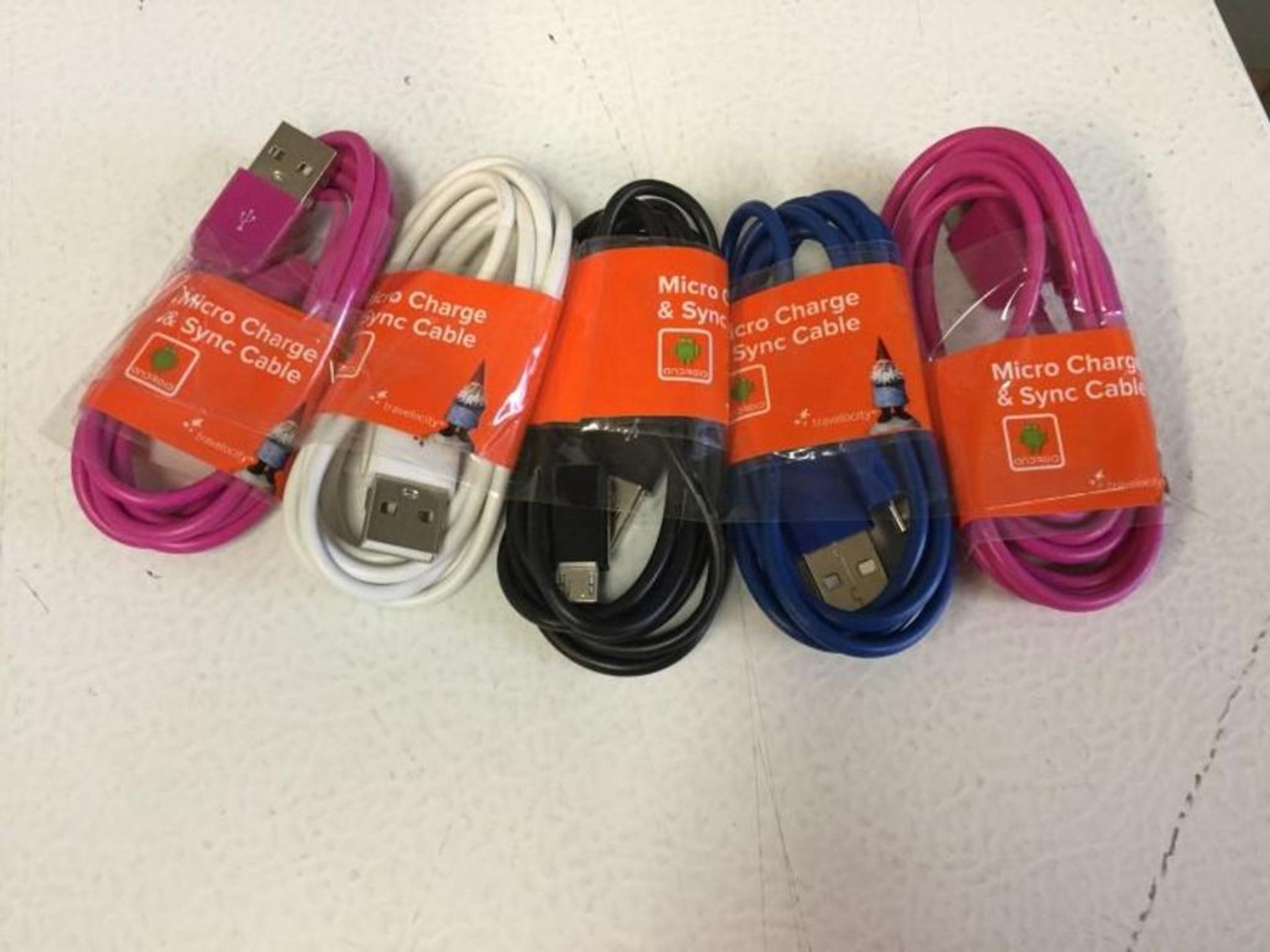 Lot of 5 multi colour Micro charge and sync cables