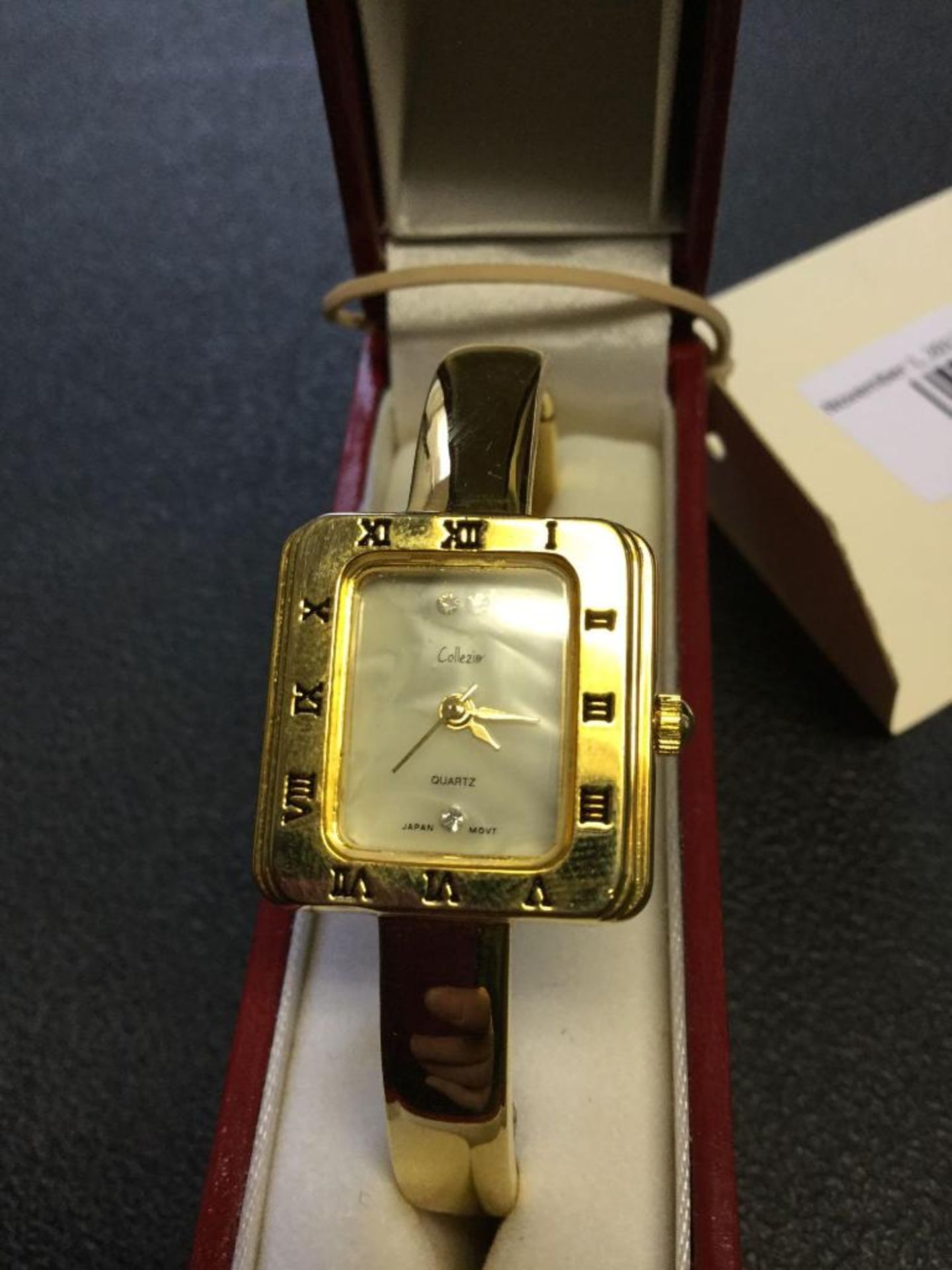 Collezie Bangle Style Ladies Watch with shell face and gold tone band - Image 3 of 4