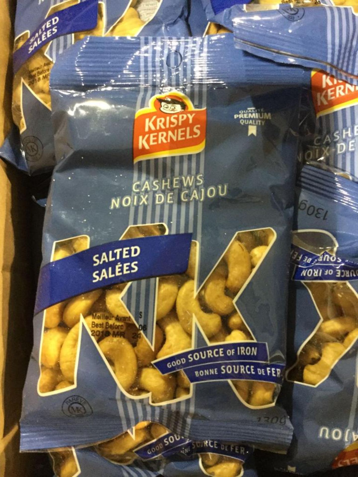box of Salted Cashews - Krispy Kernels