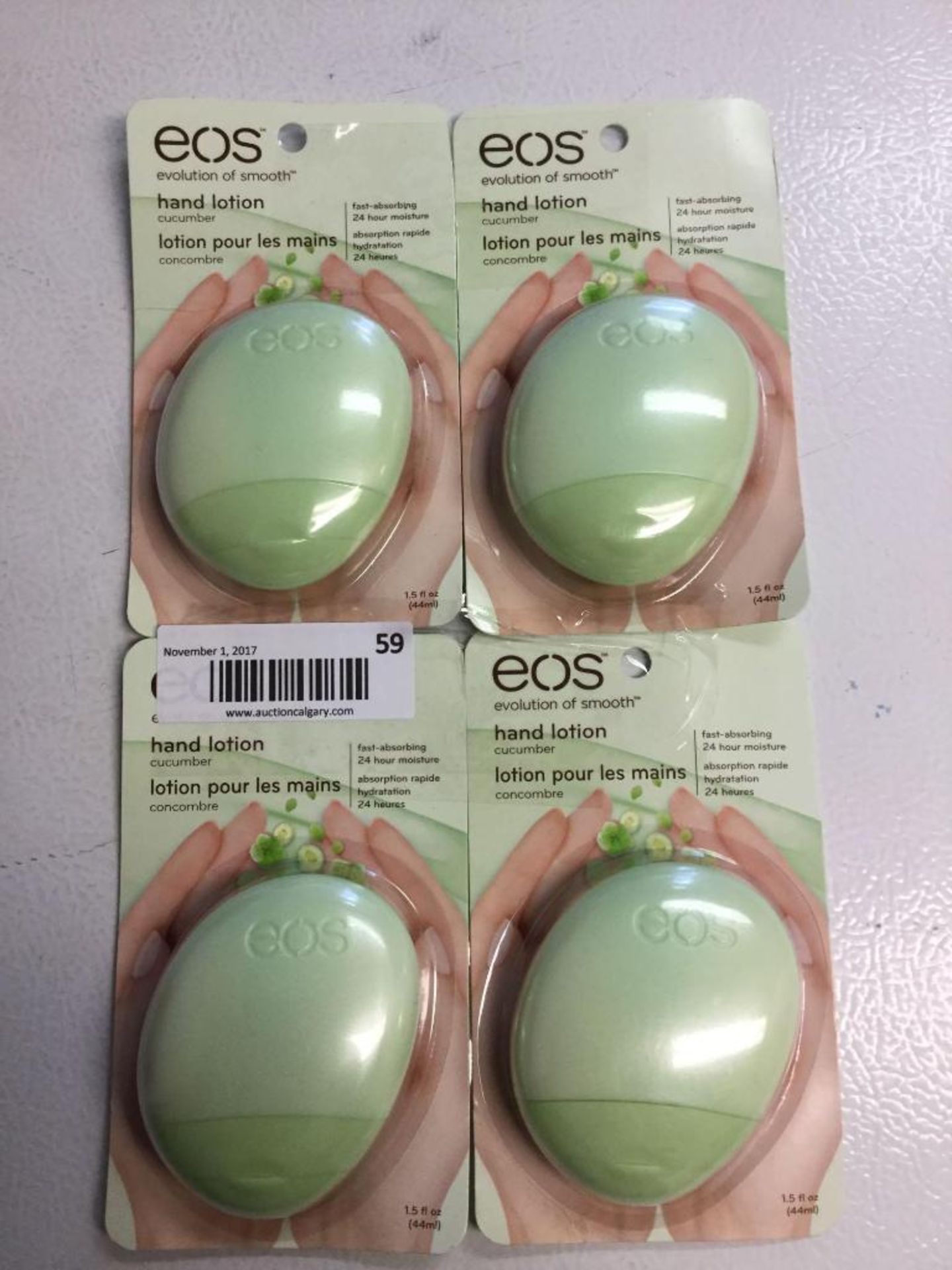 Lot of 4 - EOS Hand lotion - Cucumber