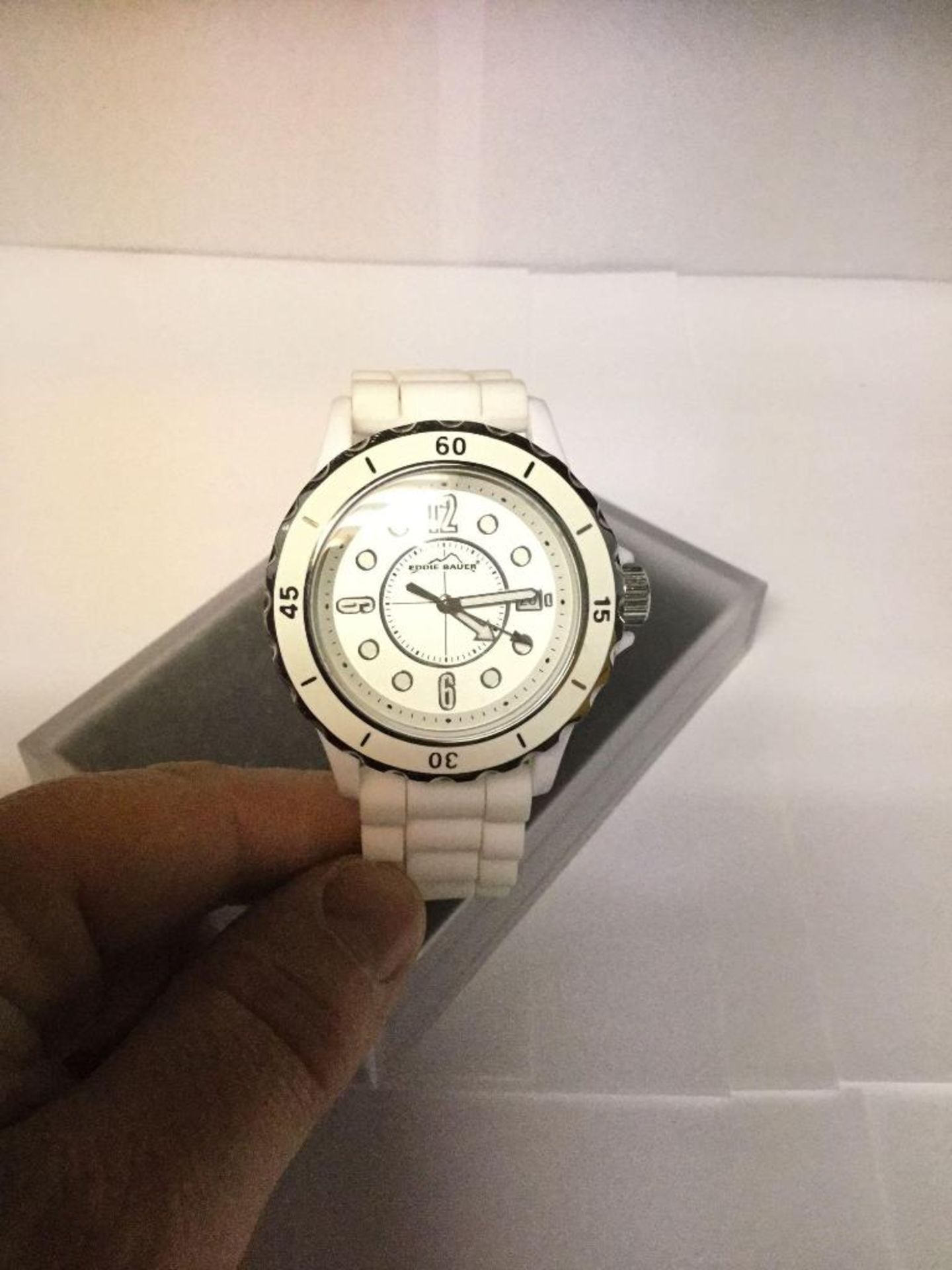 Eddie Bauer White Watch and band with Case - Image 2 of 2