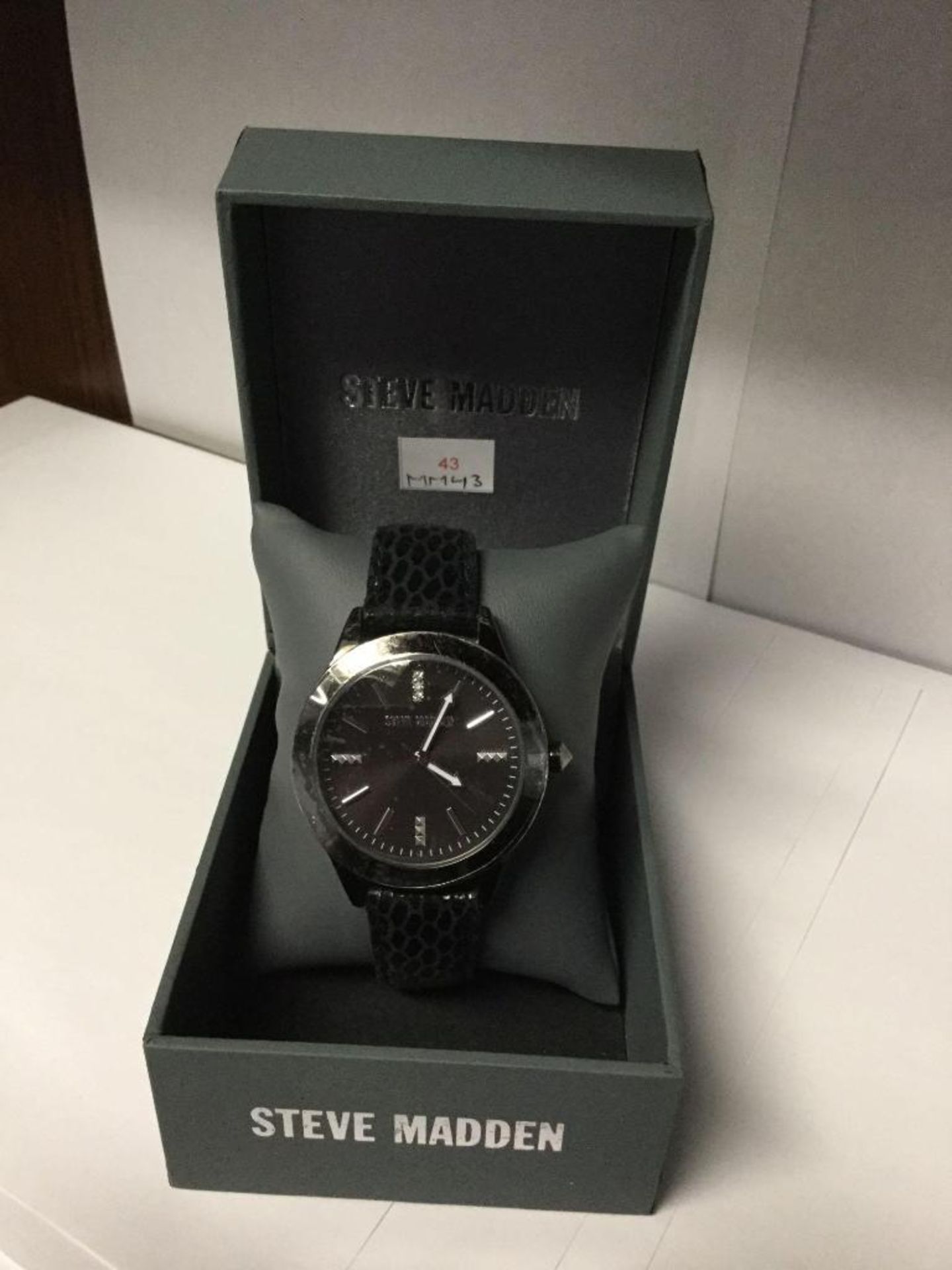 Steve Madden Watch, Black Face and leather band,comes with Case
