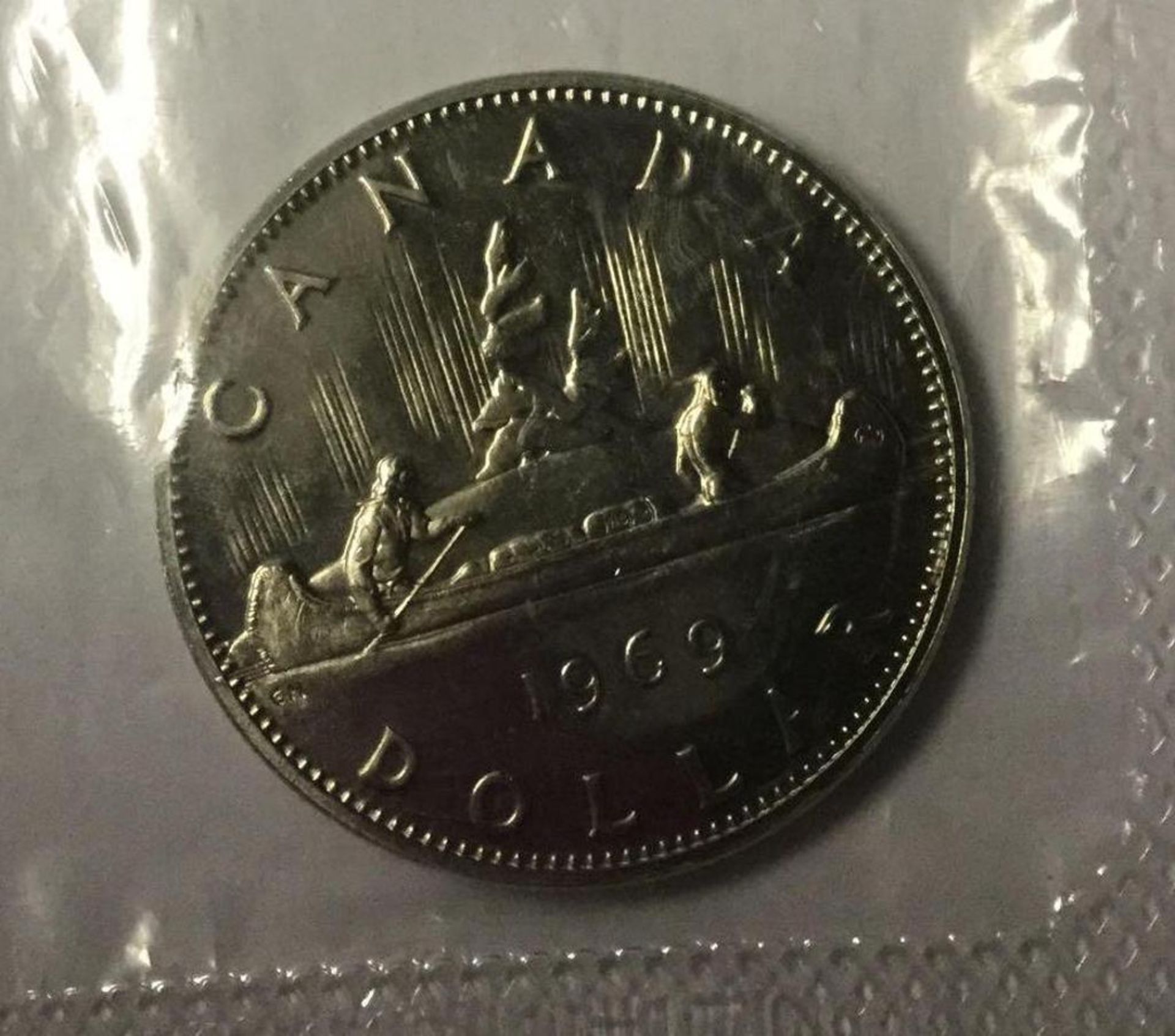 1969 Canadian silver dollar coin