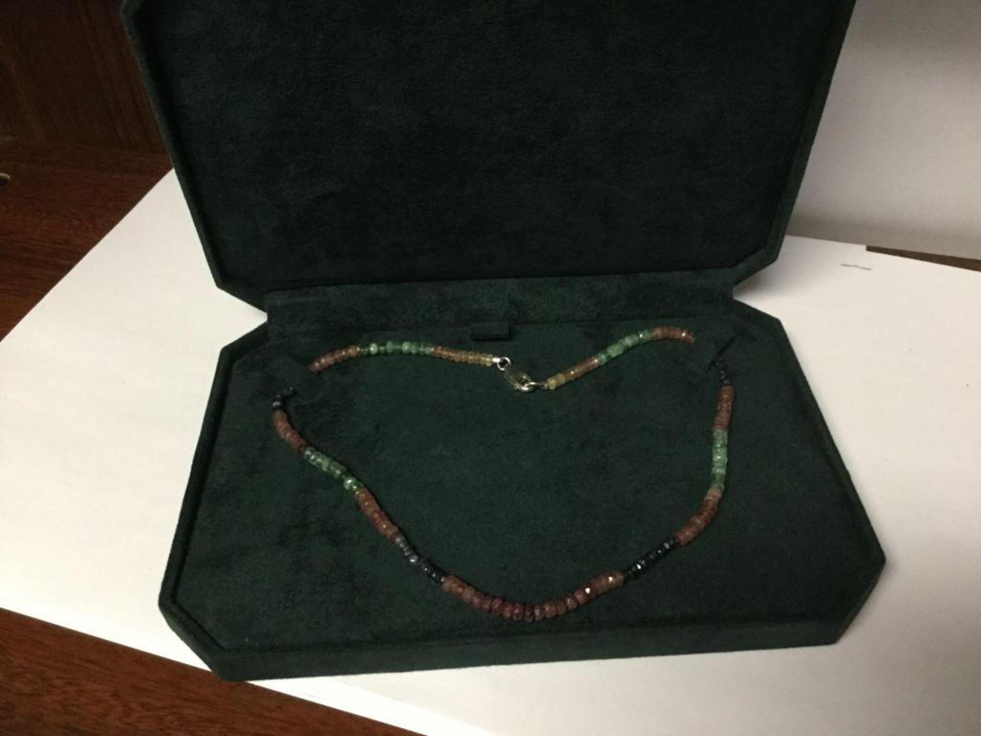 Gemstone necklace - Natural Saphire, Emerald, and Ruby - Value $1700