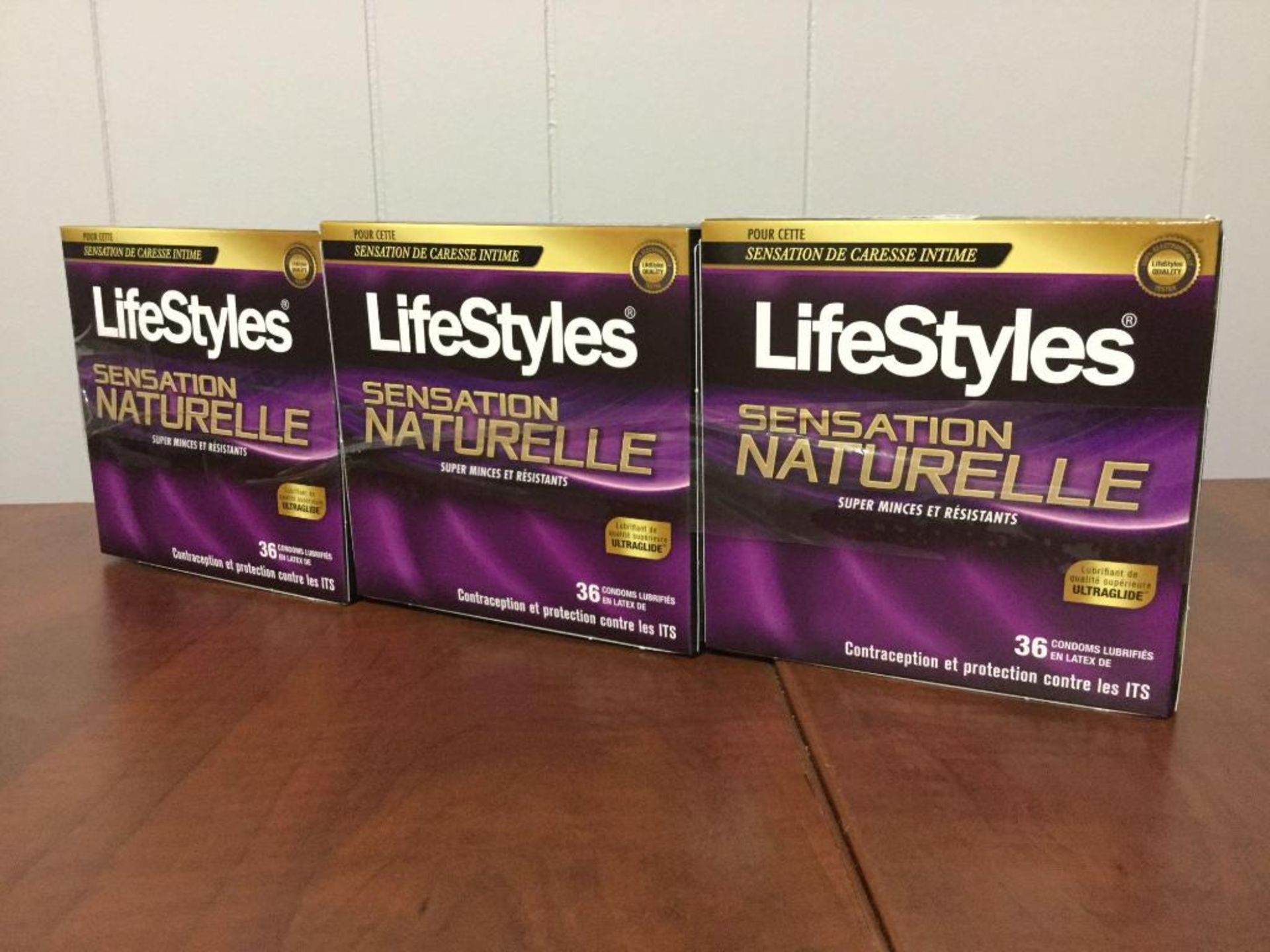 Lot of 3 boxes of 36 Lifestyles Lubricated Latex Condom