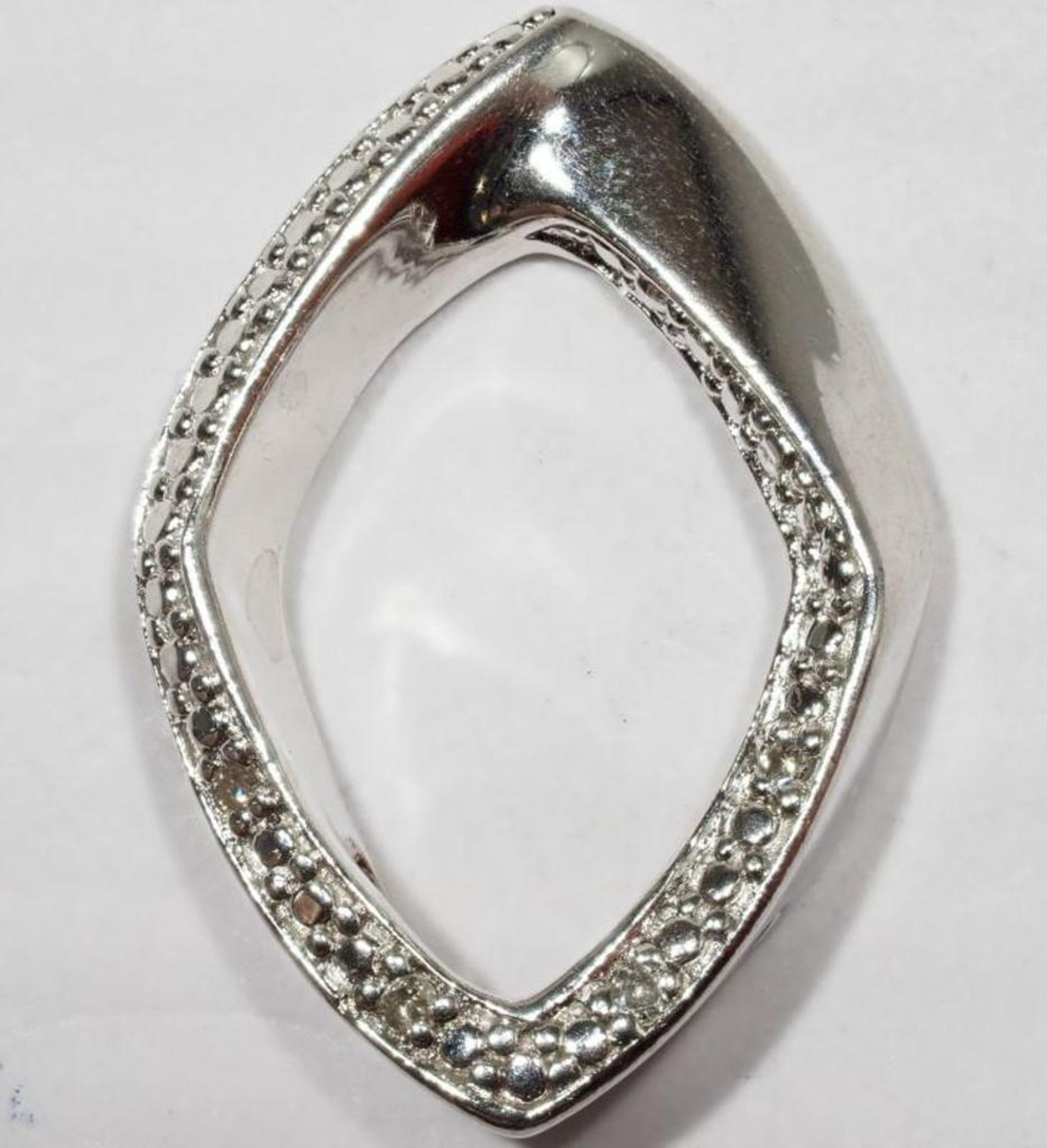 Sterling Silver 4 Diamond Pendant, Retail $150 - Image 2 of 2