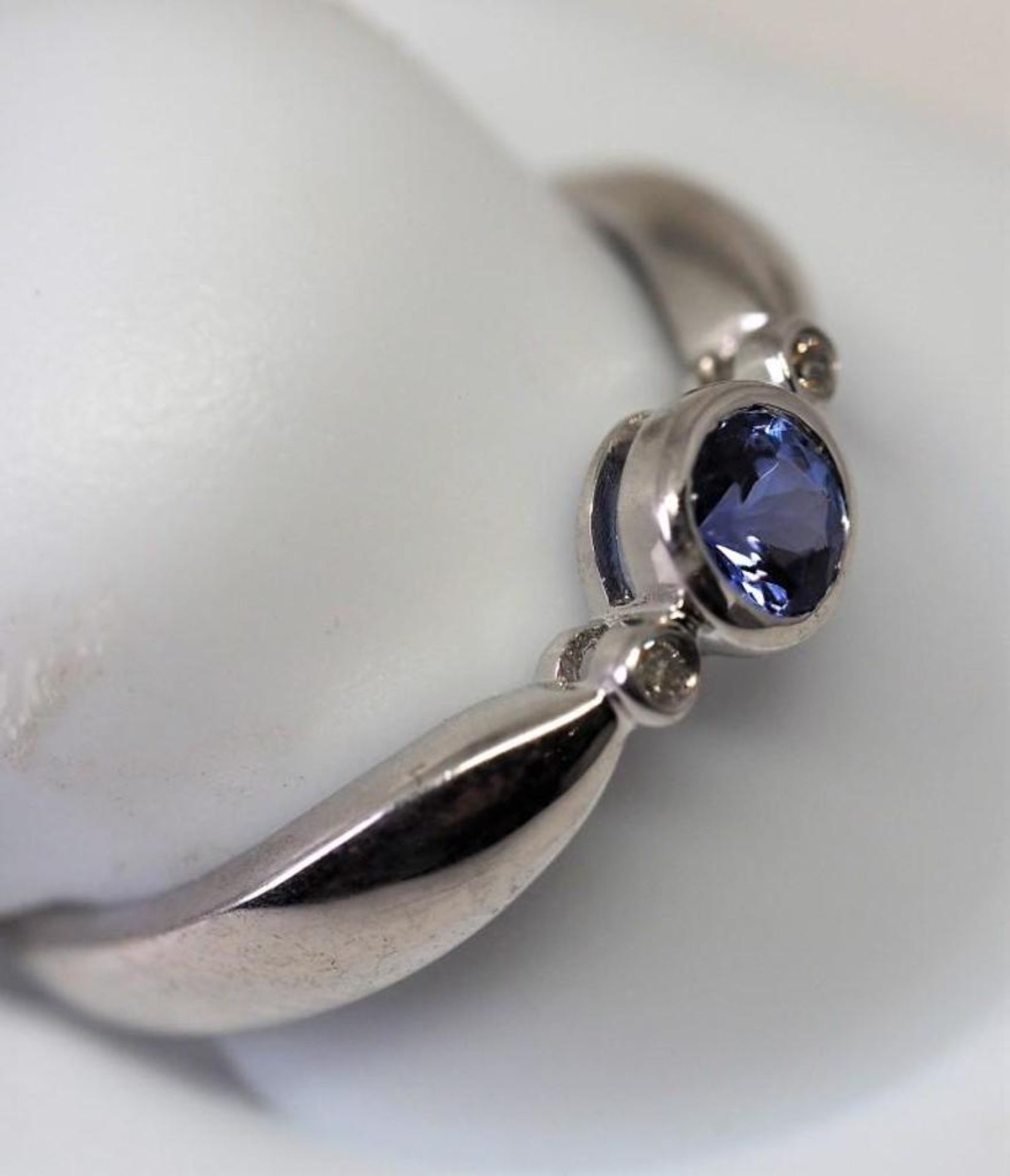 10K White Gold Tanzanite Diamond Ring, (December Birthstone), Insurance Value $1,235 - Image 2 of 4