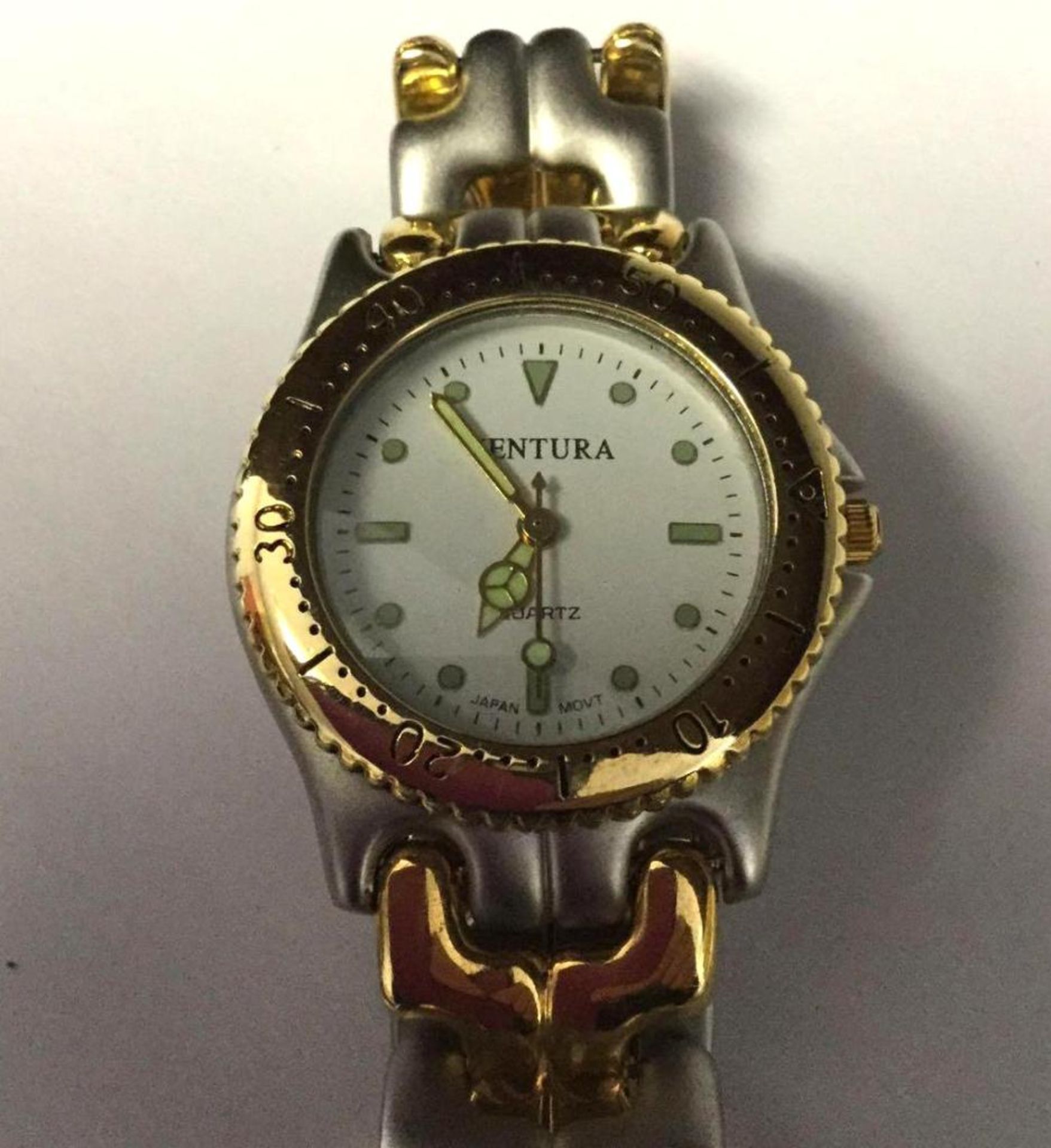 Ventura Silver and Gold Watch with Glow in the Dark Hands