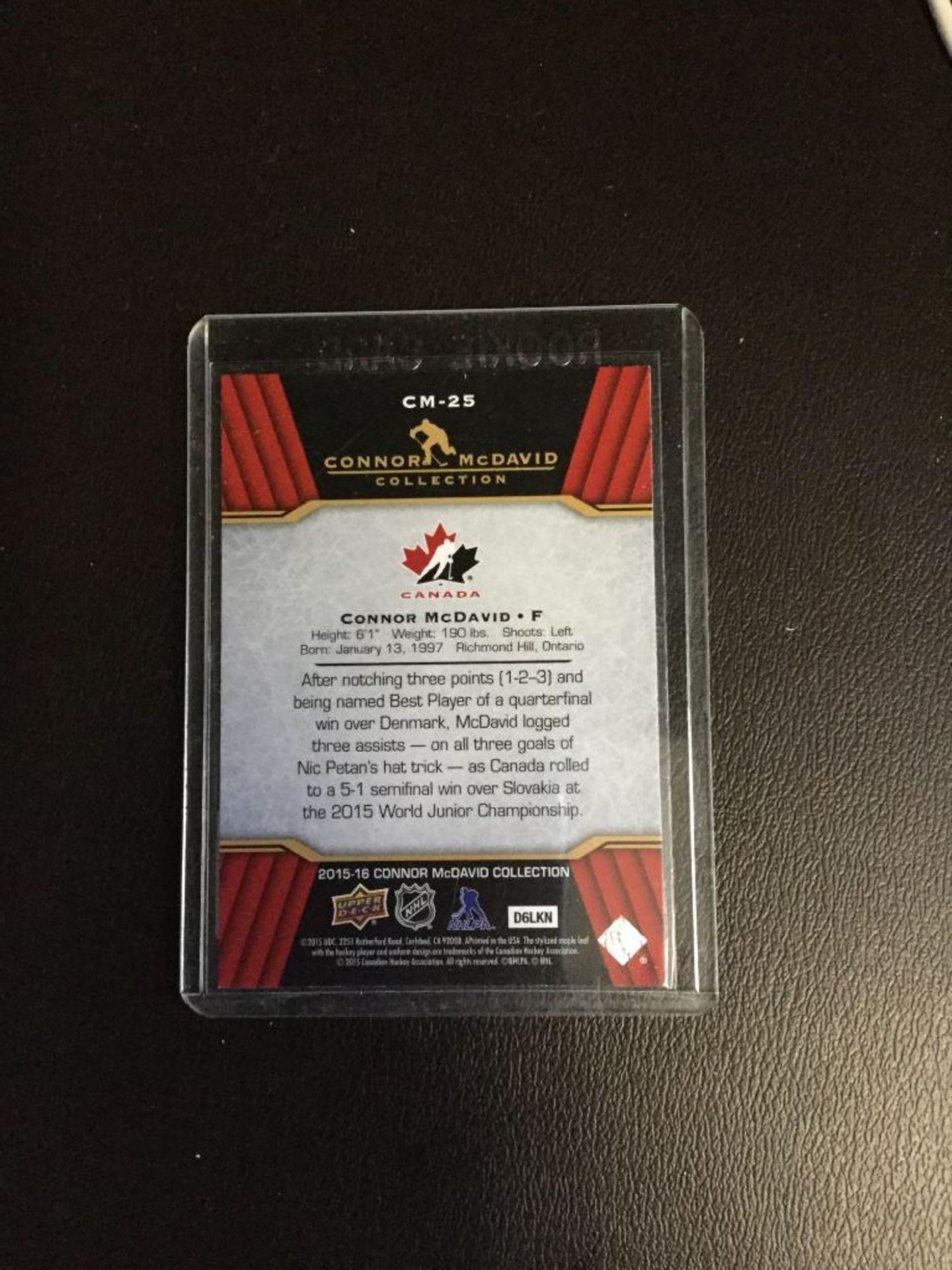 Connor McDavid Hockey Card - Team Canada - Image 2 of 2