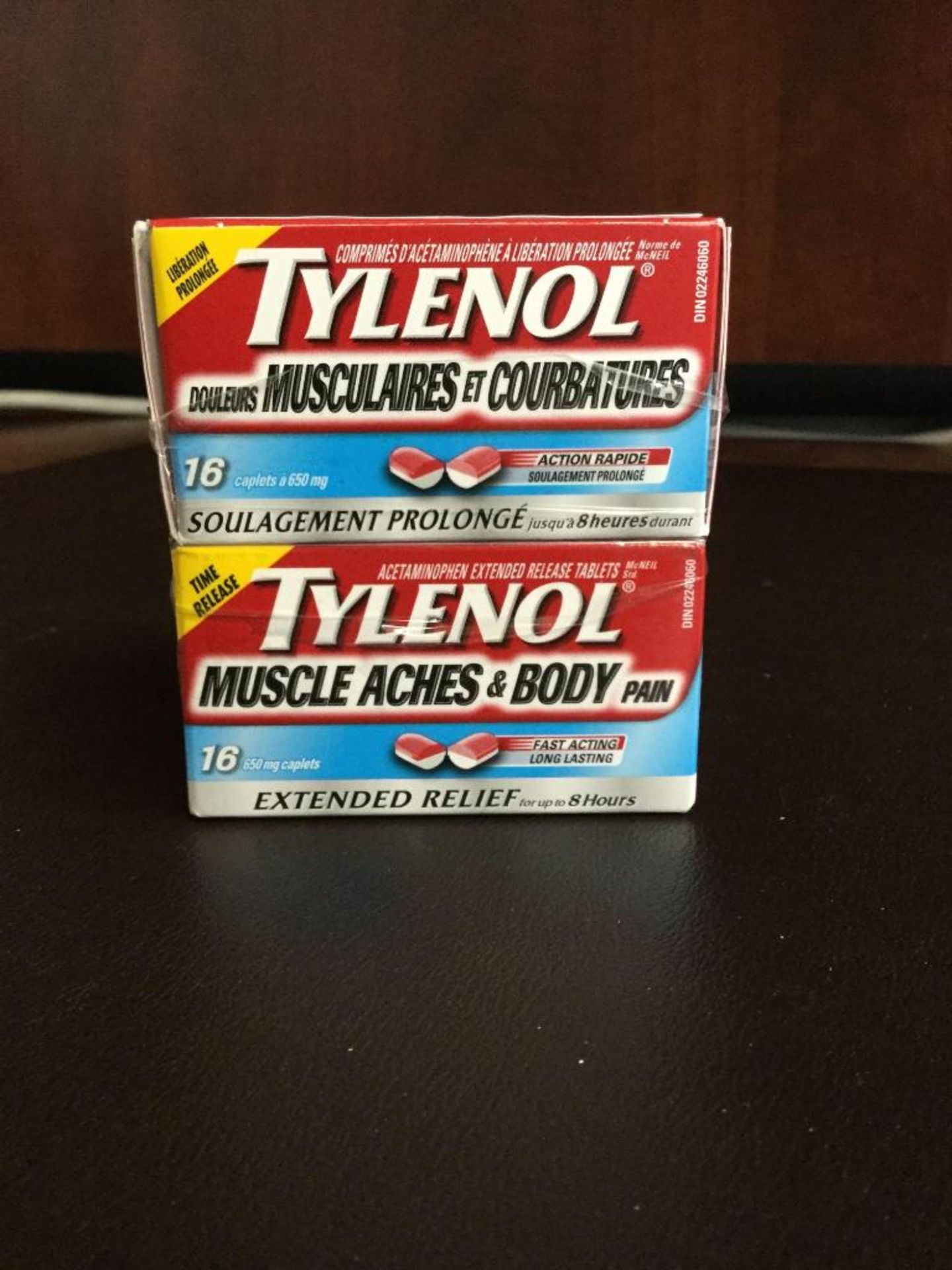 Lot of 2 x 16 - 650mg Caplets Tylenol Muscle Aches and Body