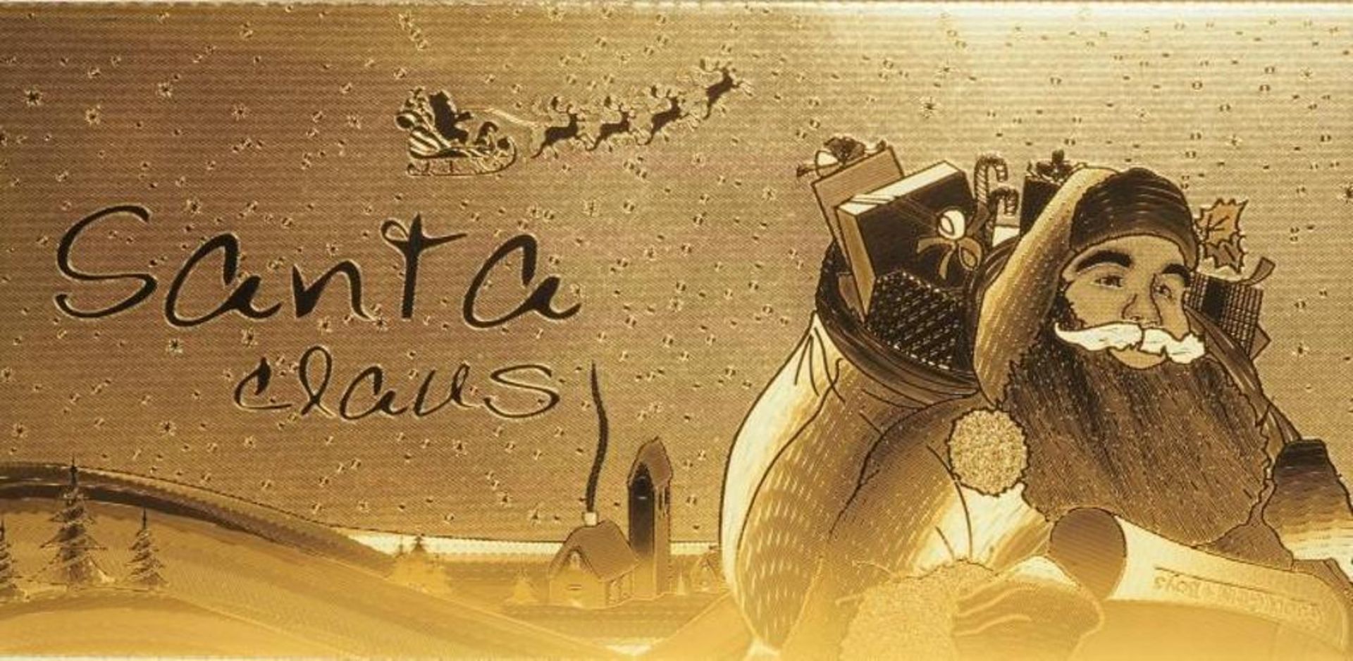 Set of 10 24K Gold Foil 'Santa Claus' Christmas Envelopes. Retail $200)