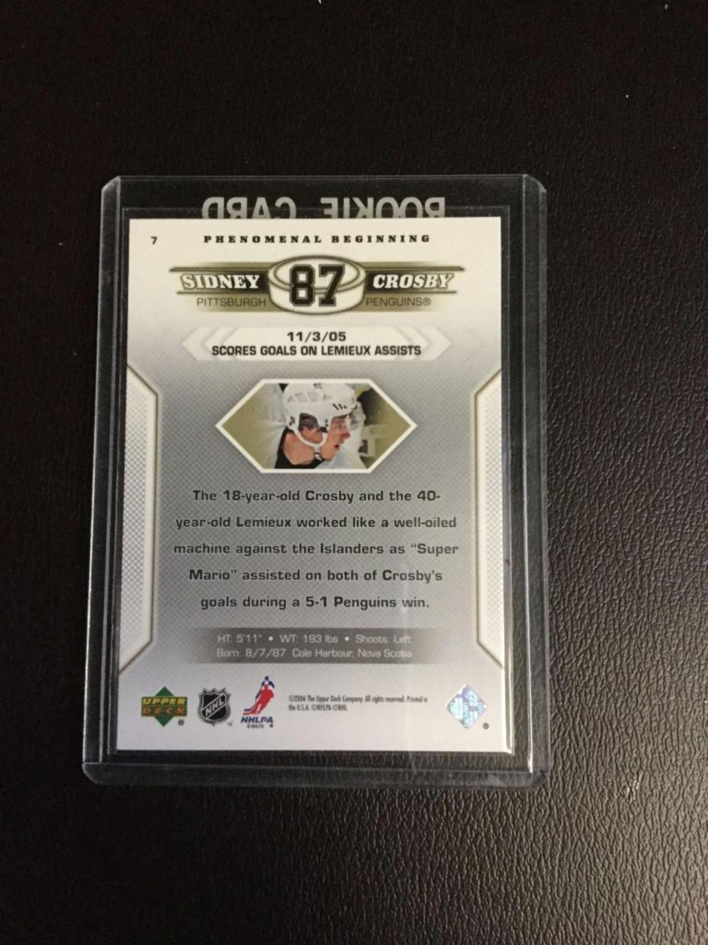 Siney Crosby - Penguins Rookie Card - Image 2 of 2