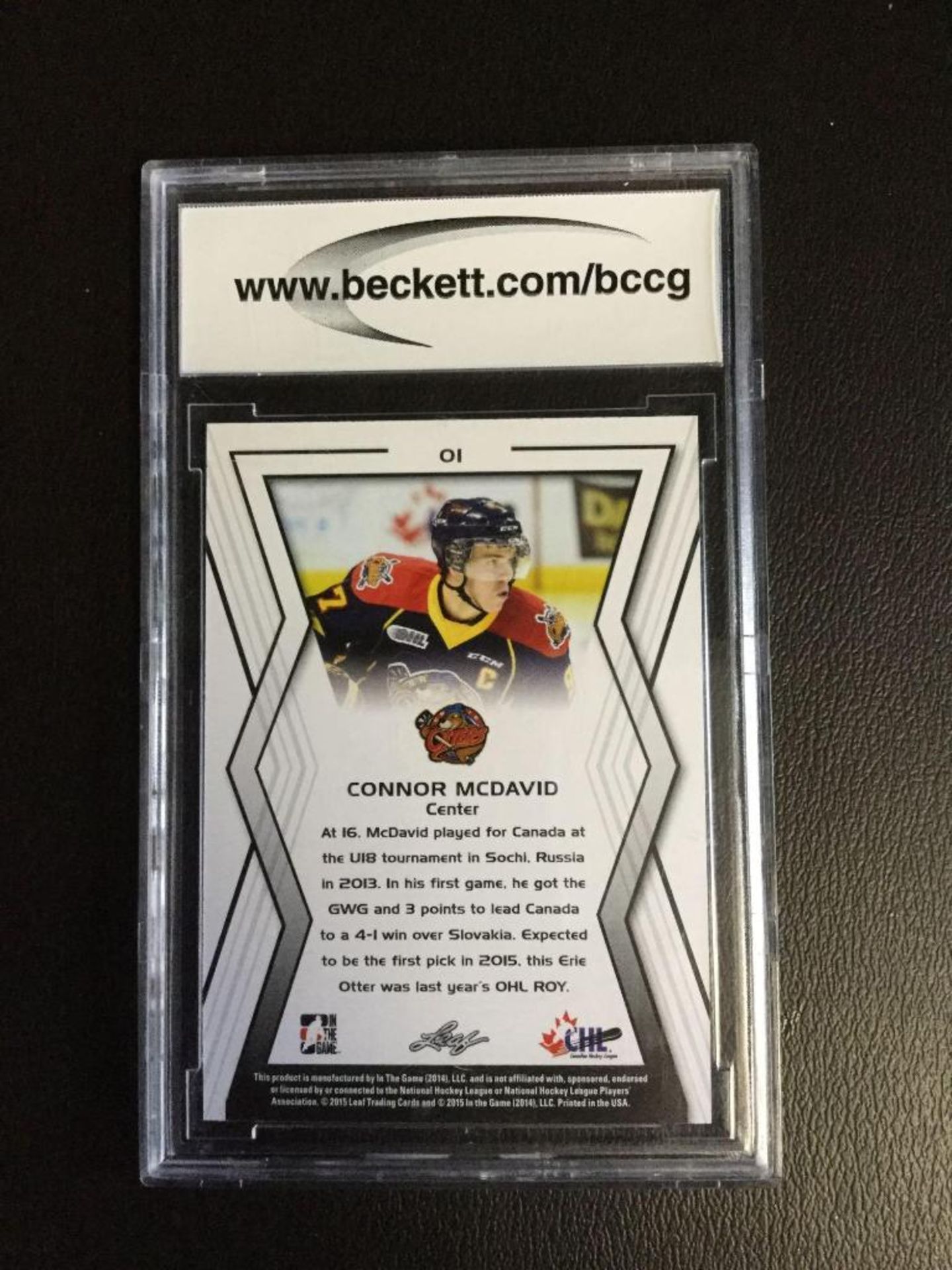 Connor McDavid -Center, Erie Otters Hockey Card - Image 2 of 2