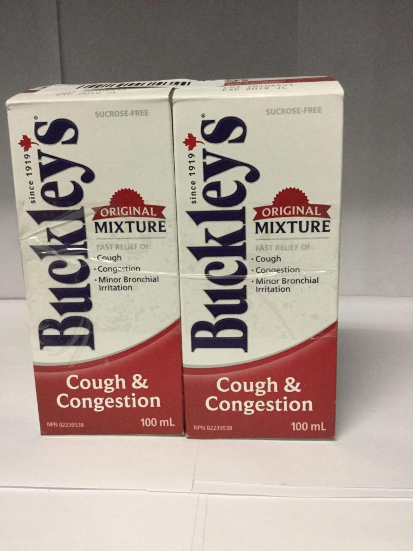 Lot of 2 x 100 mL Buckley's Original Cough and Congestion