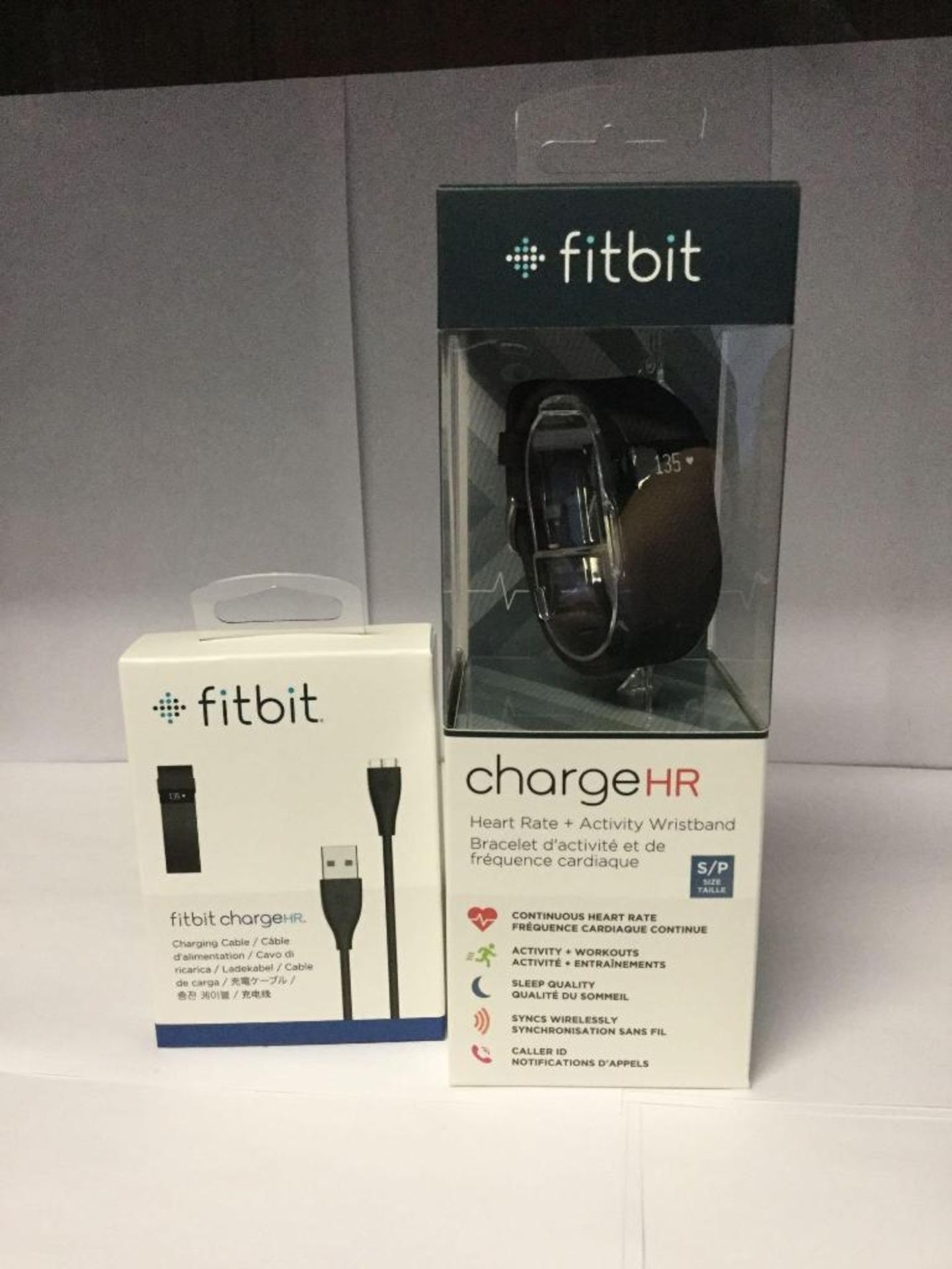 FITBIT Charge HR in box with extra charger