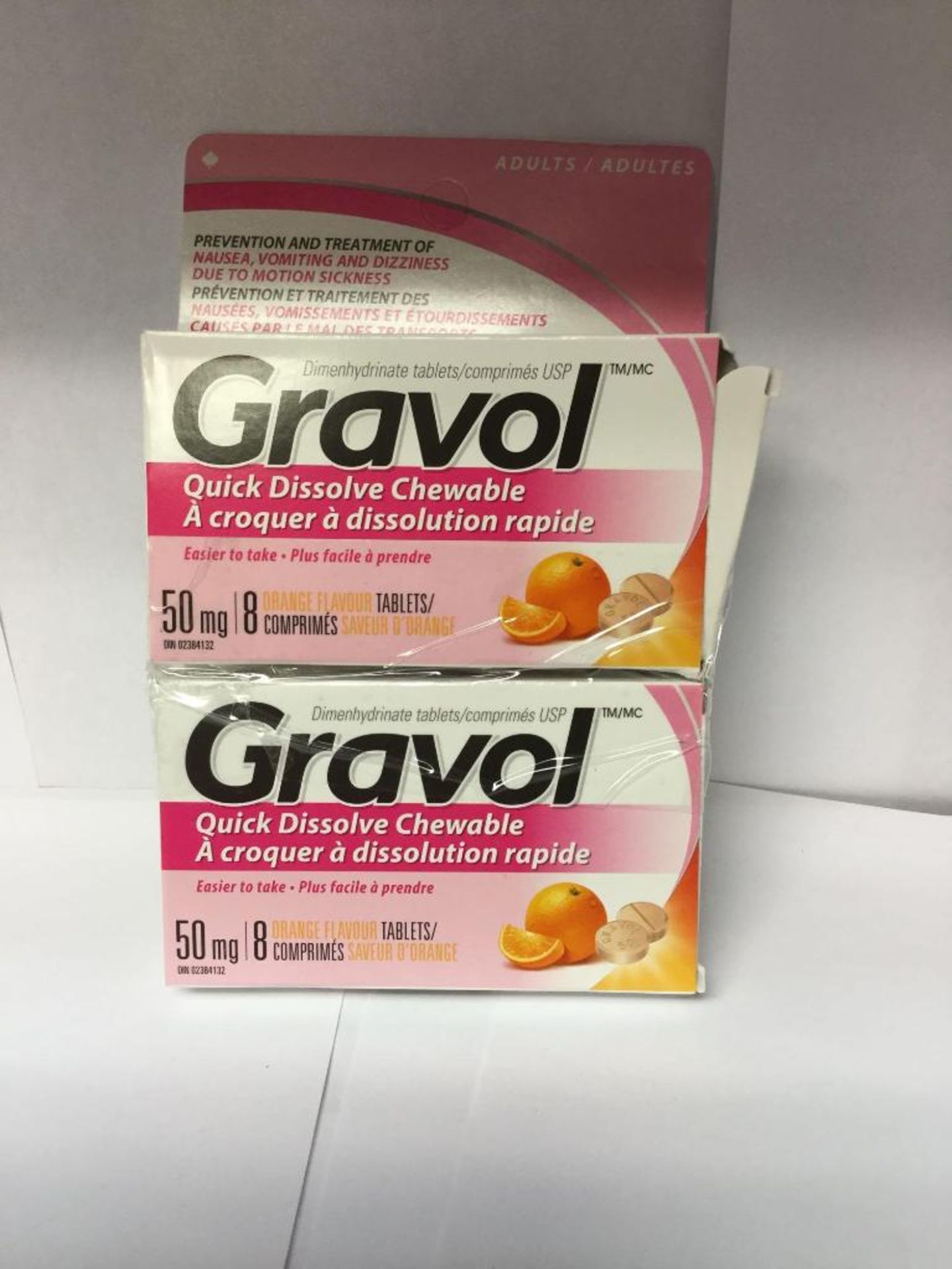 Lot of 2 x 50 mG Gravol Quick Dissolve Chewable - Adult