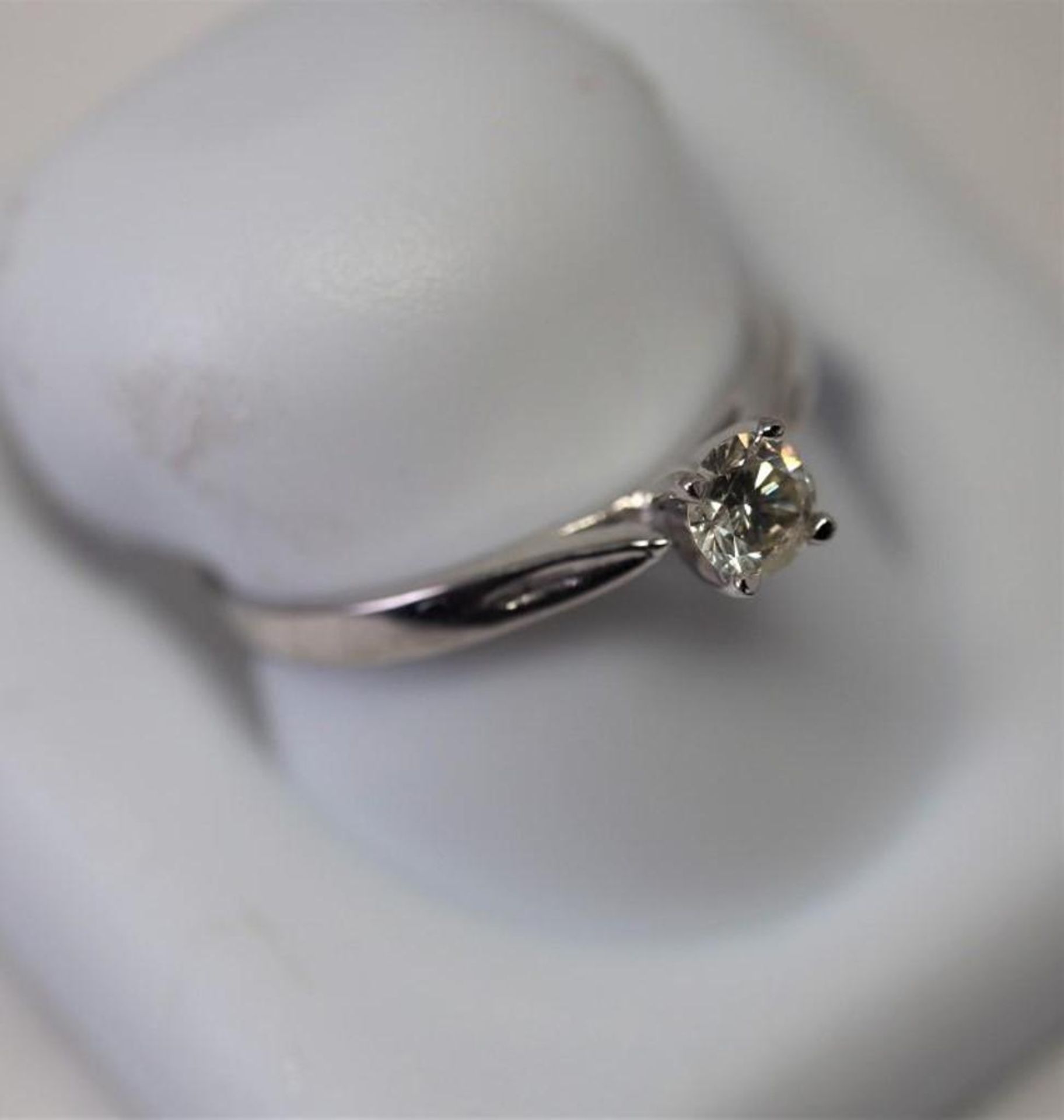 10K White Gold Diamond (0.2Ct) Solitaire Ring Retail $1,600 - Image 2 of 2