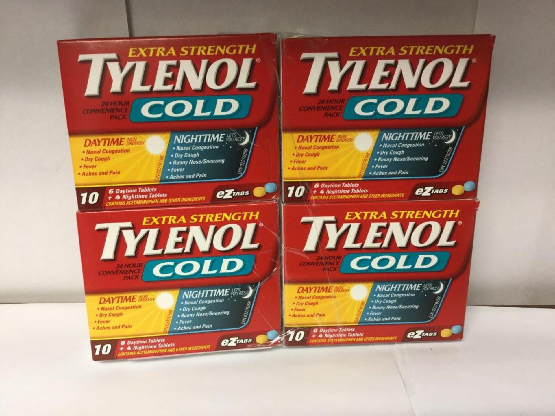 Lot of 4 x 10 Tablets Tylenol Cold (6 Day Time and 4 Night time)