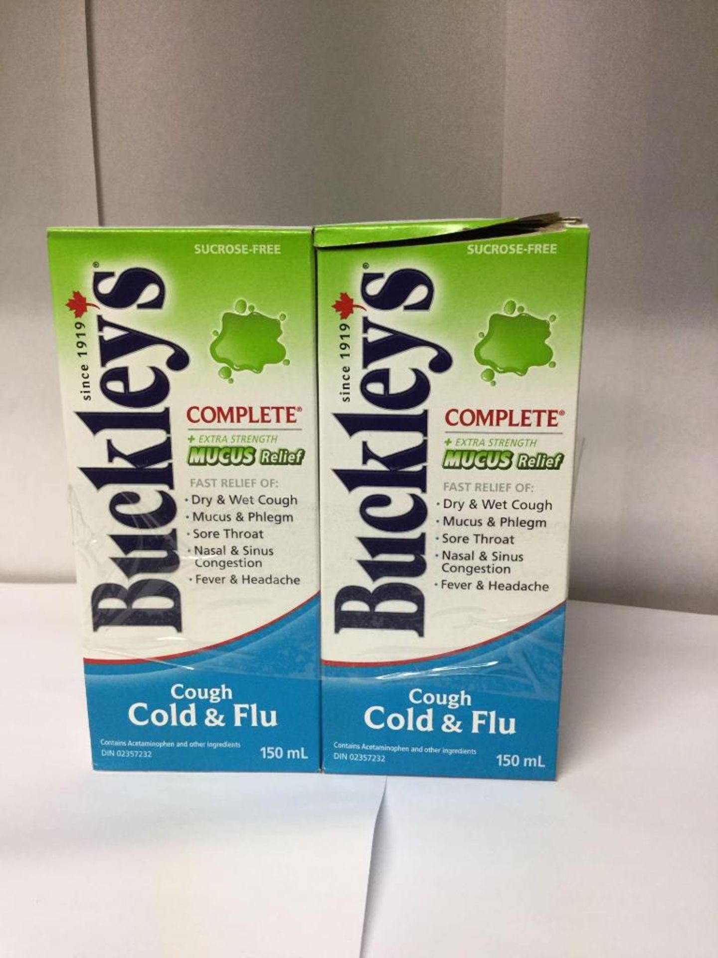 Lot of 2 x 150 mL Buckley's Complete Cough cold and Flu