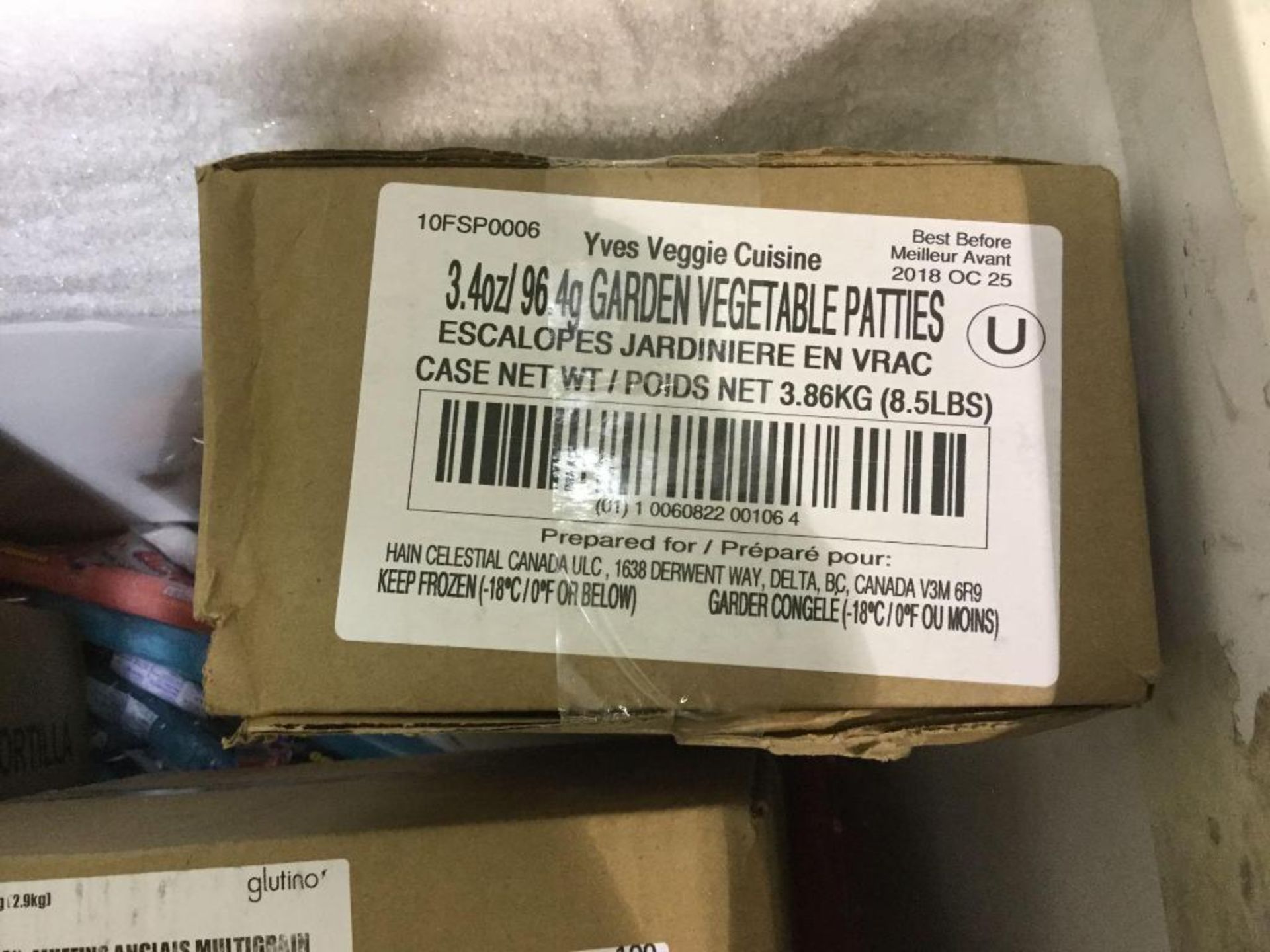 Case of 3.86 kg Frozen Garden Vegetable Patties