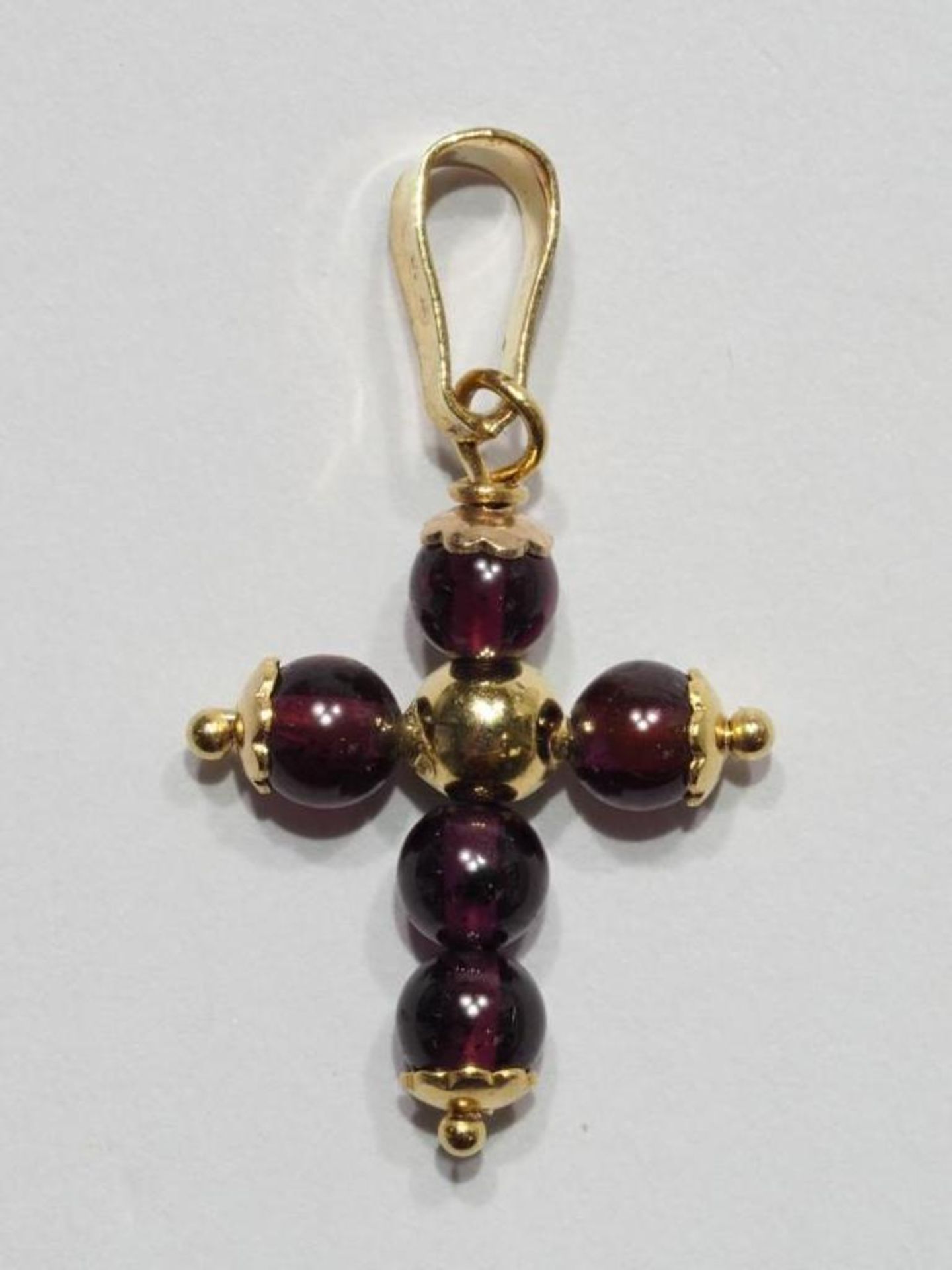 10K Gold Garnet Cross Shaped Pendant Retail, $500