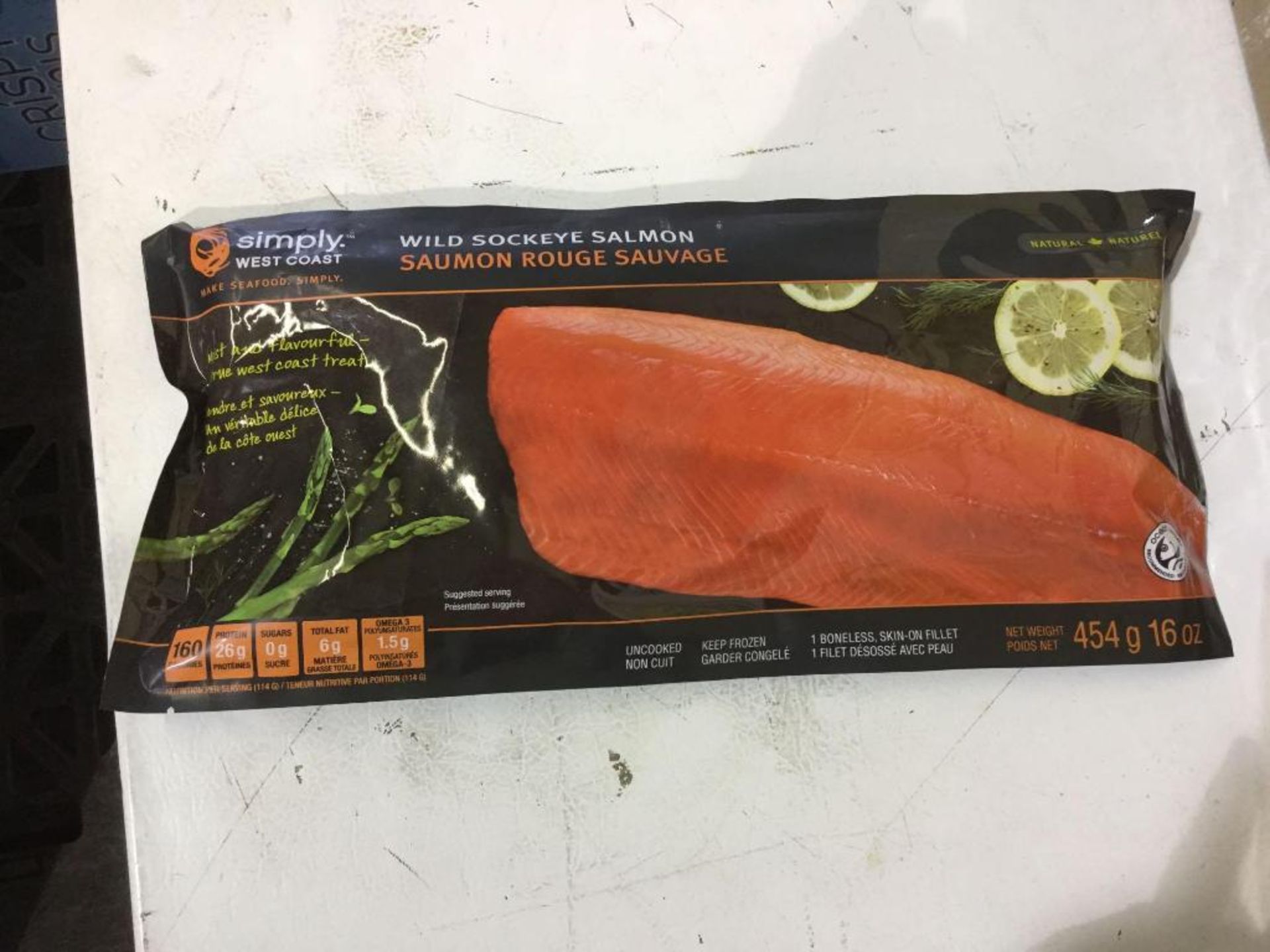 454 g Frozen Wild Sockeye Salmon Fillet