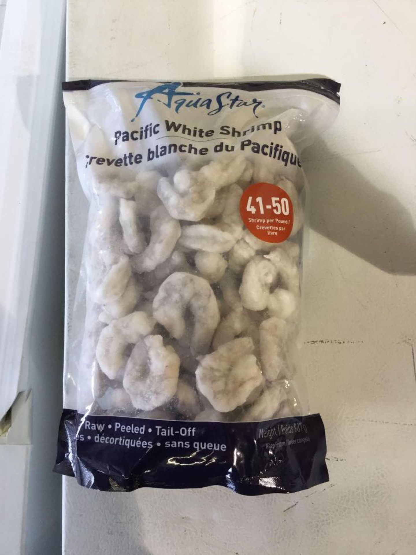 Bag of 907 g Frozen Pacific White Shrimp Peeled