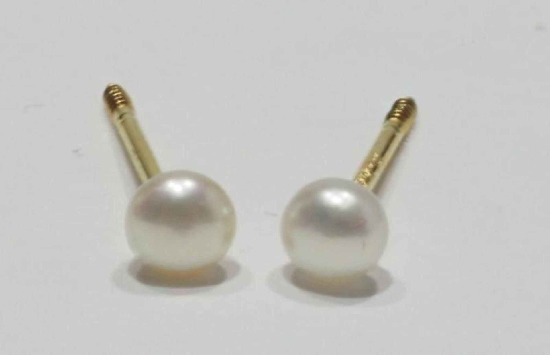 14K Yellow Gold Fresh Water Pearl Stud Earrings, Retail $200