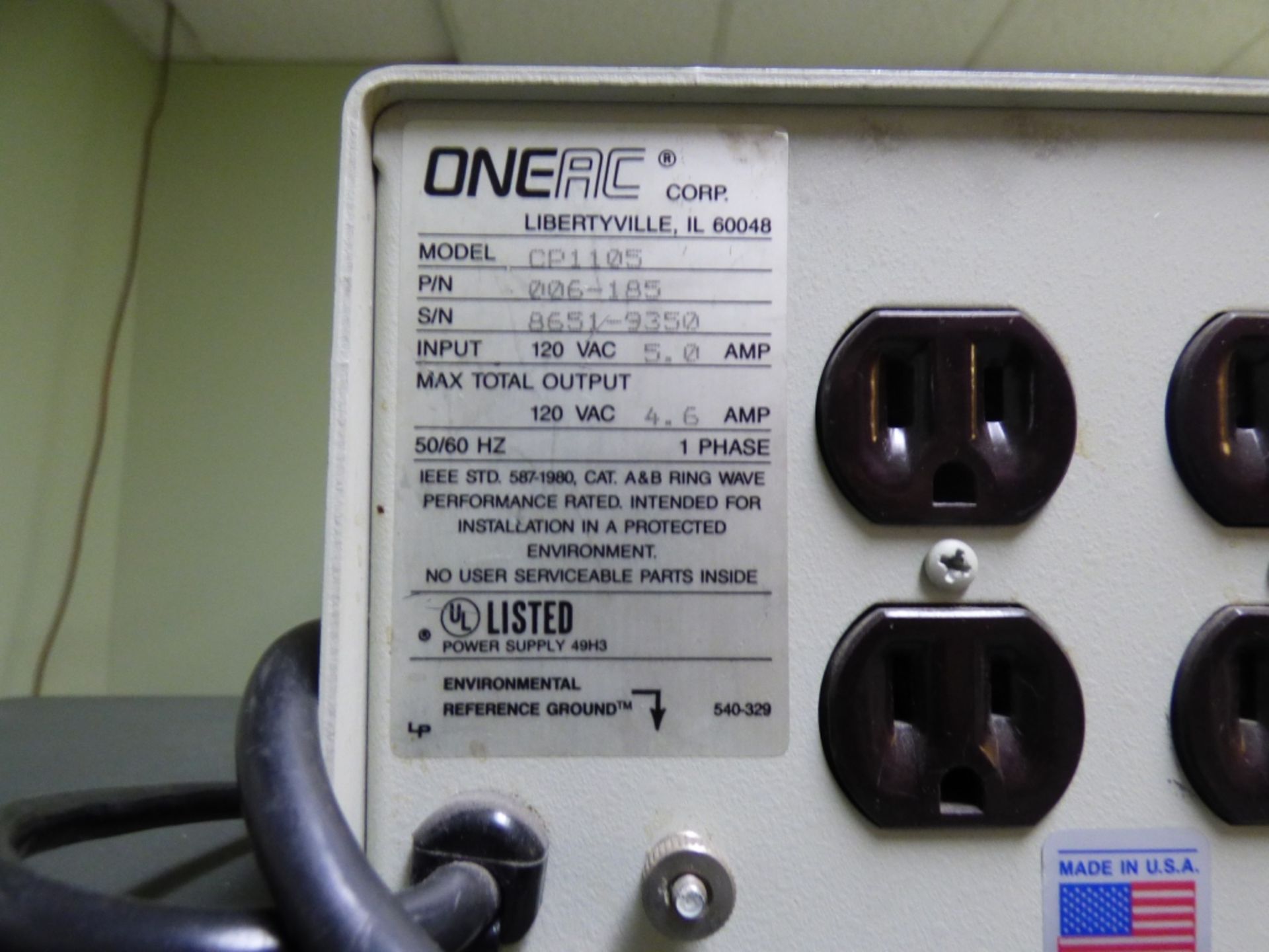 Oneac CP1105 Power Line Conditioner - Image 3 of 3