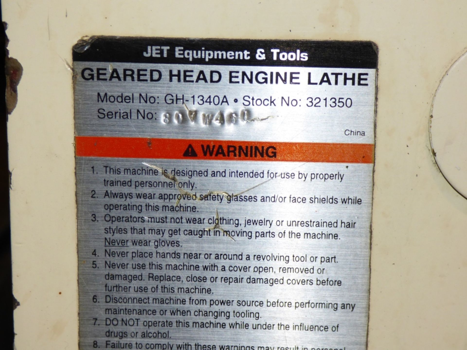 Jet Geared Head Engine Lathe - Image 4 of 6
