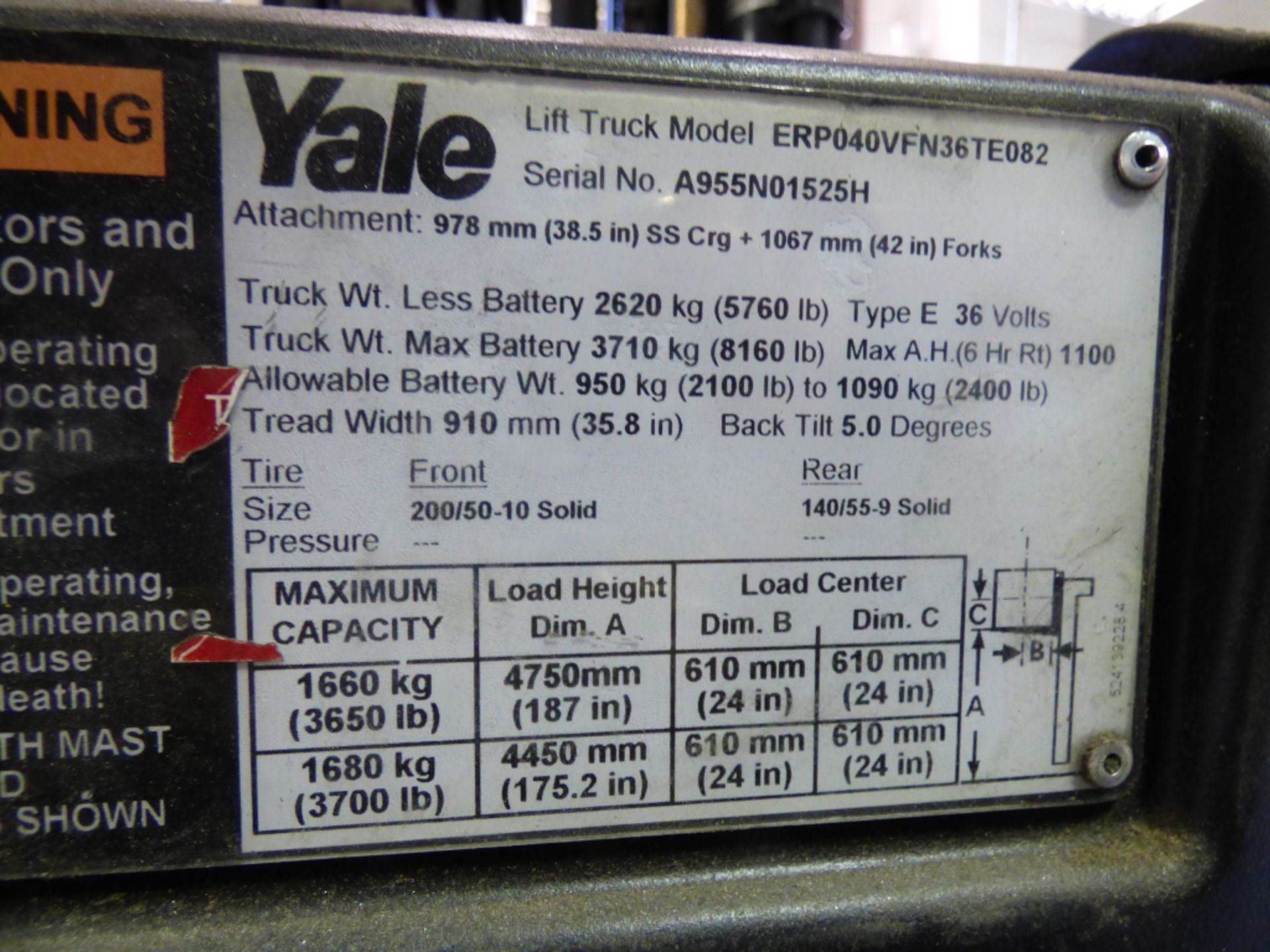 Yale Electric Forklift - Image 3 of 4