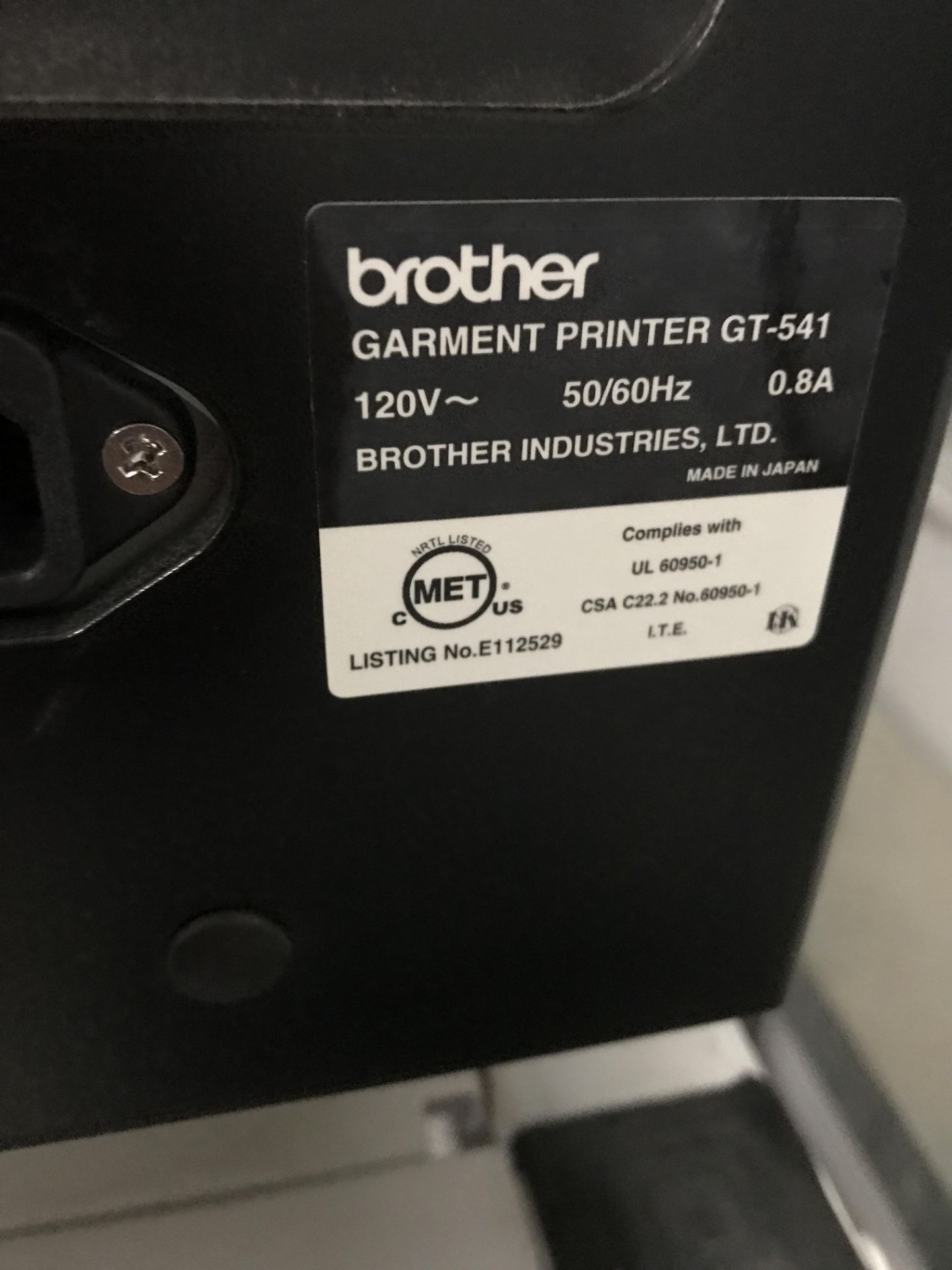 BROTHER GARMENT PRINTER MOD. GT-541 - Bild 3 aus 6