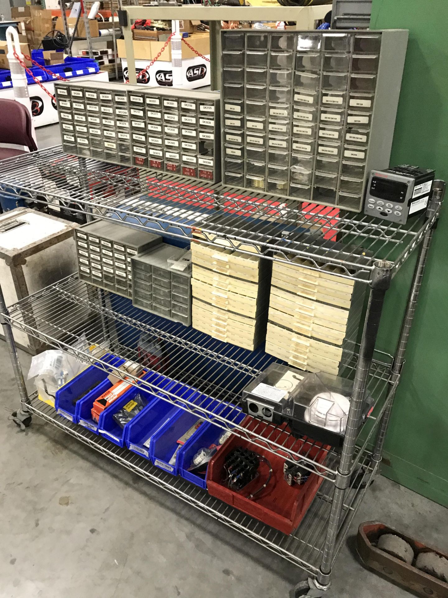 DIODES, PARTS CONTAINERS , MOTOR CONTROLLER AND ROLLING METAL STORAGE CART( ALL CONTENTS INCLUDED) - Image 7 of 7