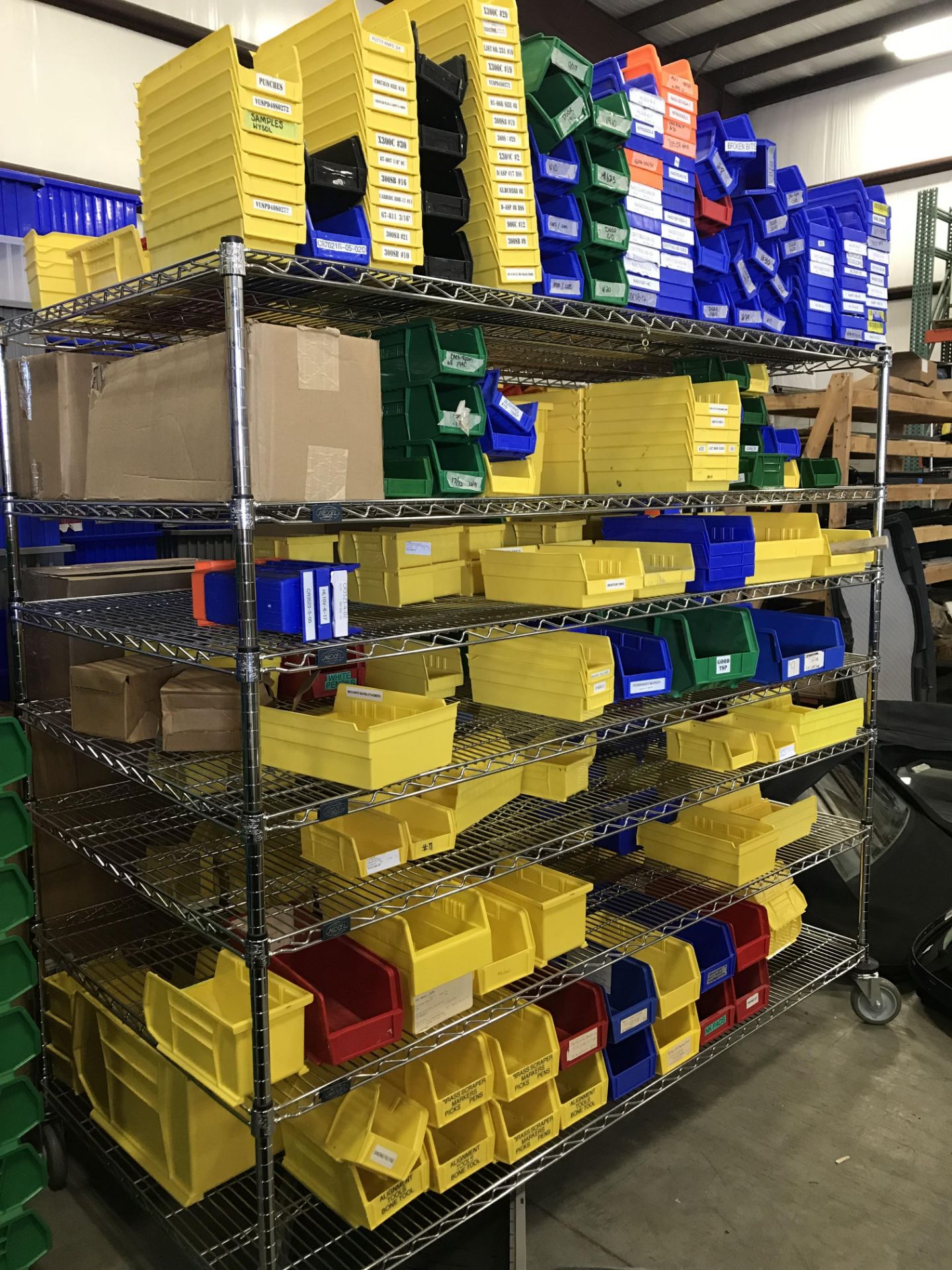 ROLLING CART FILLED WITH PLASTIC ORGANIZATION BINS - Image 3 of 3