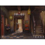 Reckelbus L., 'Intérieur de ma maison - le corridor', interior of the artist's house, gouache,