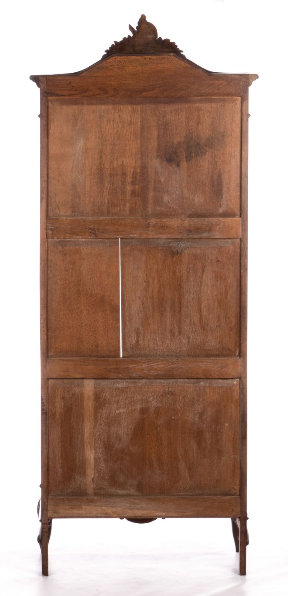 A LXV -style sculpted walnut china cabinet in the Liégeois manner, H 180,5 - W 76 - D 43,5 cm - Bild 3 aus 7