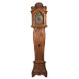 A very fine sculpted 19thC oak Liégeois Régence style longcase clock, the dial marked 'Joseph