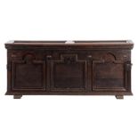 An 18thC oak coffer, H 73 - W 172 - D 63 cm