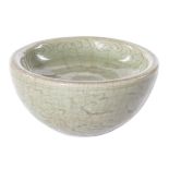 A celadon crackleware stoneware bowl, H 7 - Diameter 14,5 cm