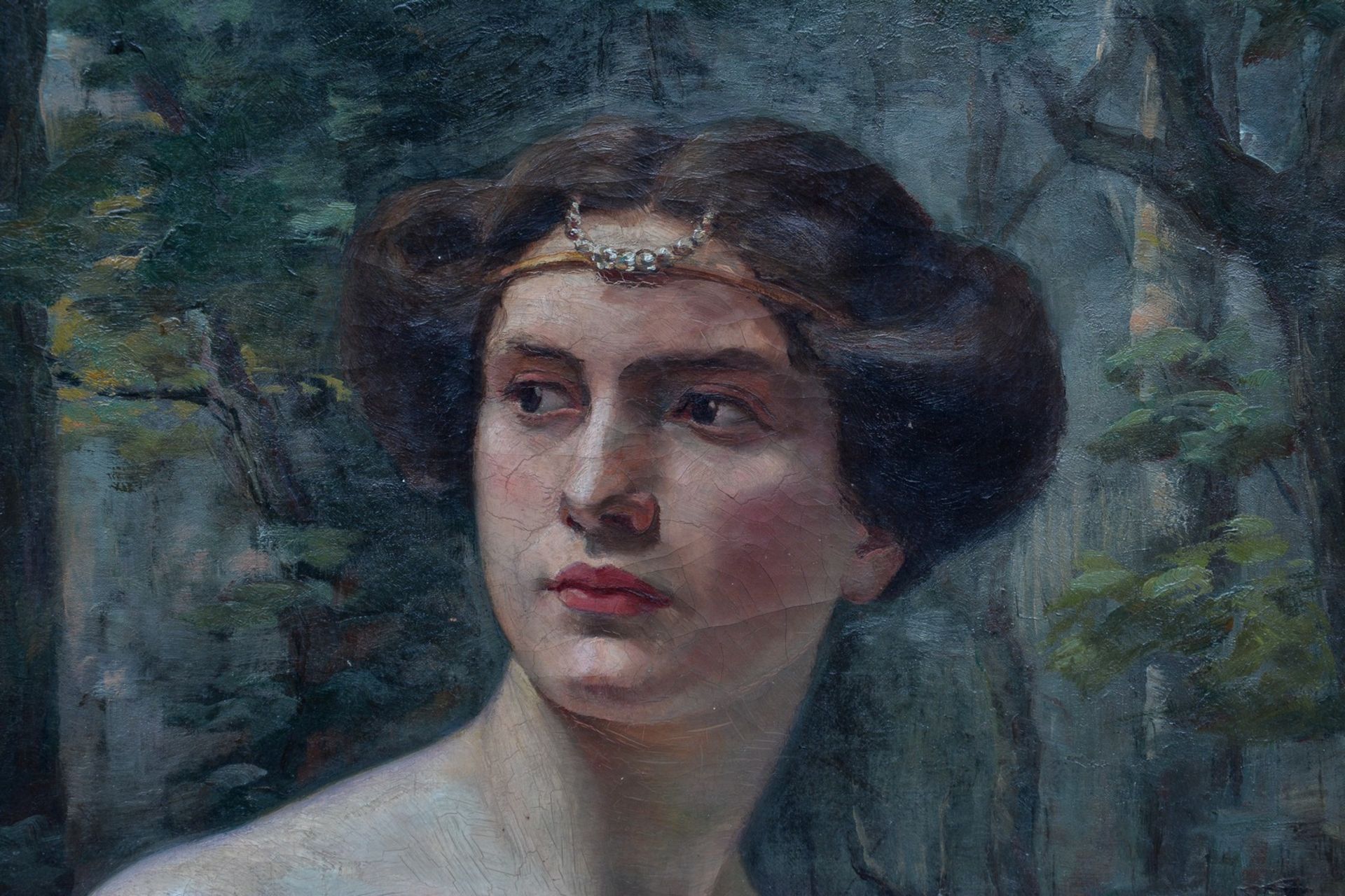 Dael Louisa, the portrait of a charming nymph, oil on canvas, 64 x 77 cm - Image 5 of 9