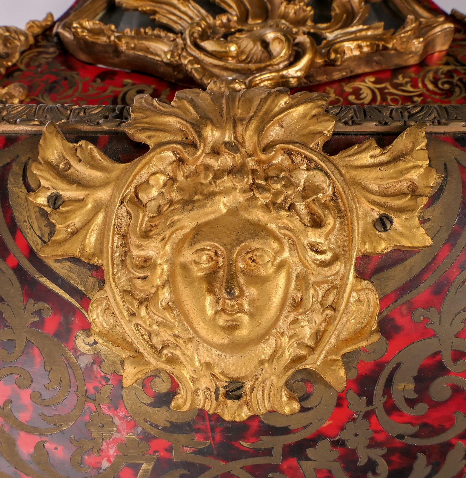 A cartel clock in Louis XV-style, Boulle marquetry and gilt bronze mounts, marked Kienzle, H 118,5 - Image 14 of 14