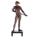 Richar A., harlequin, brown patinated bronze, H 61,5 cm