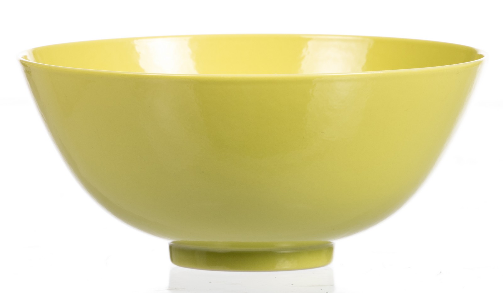 A Chinese green lemon monochrome bowl, marked Yongzheng, Qing dynasty, H 6,5 - Diameter 14,5 cm ( - Image 3 of 8