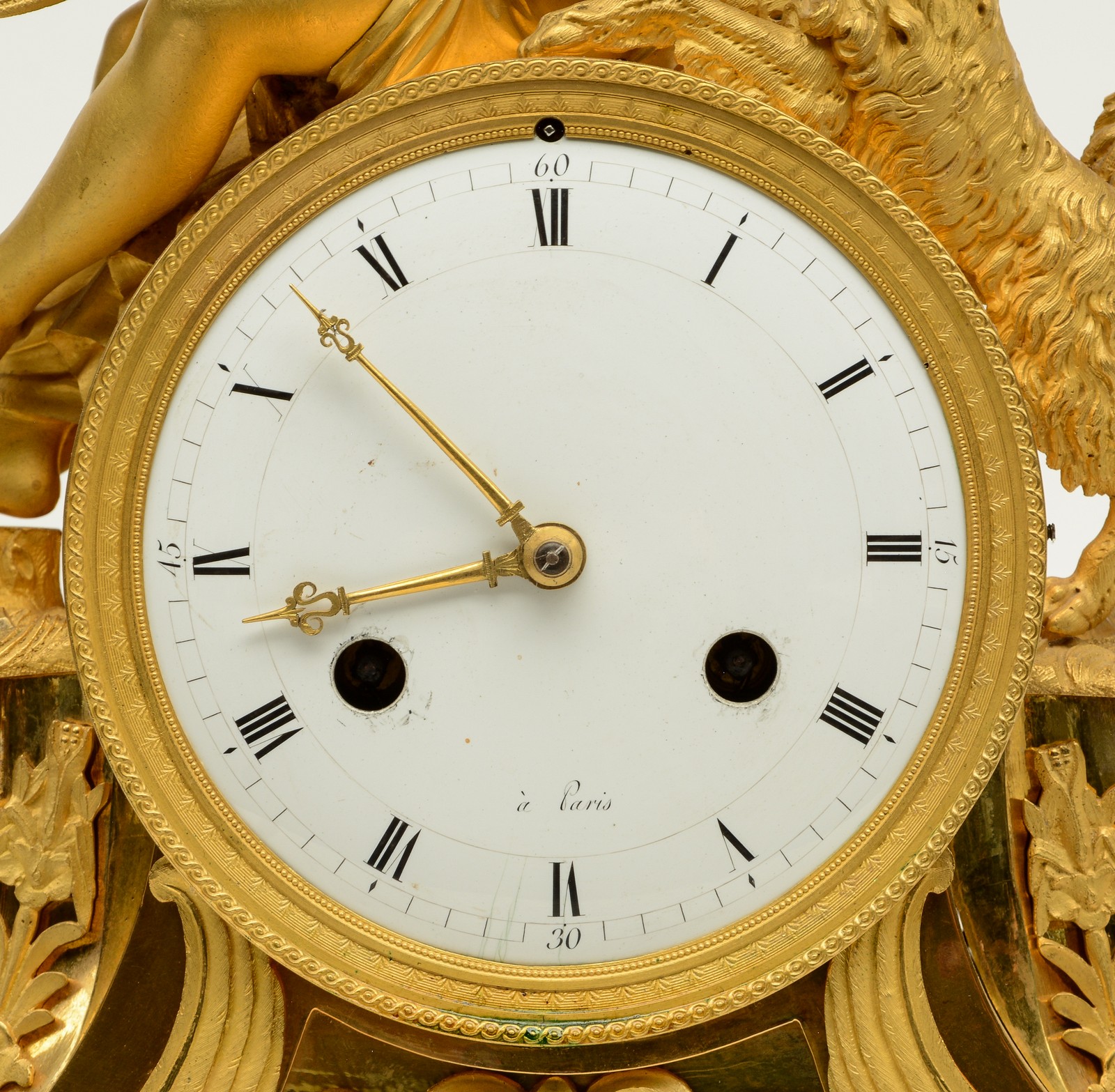 A second quarter of the 19thC ormolu bronze mantel clock said 'à sujèt', depicting an allegory of - Image 6 of 6