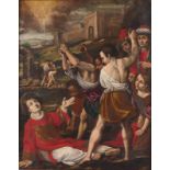 No signature, stoning of St. Stephen, oil on canvas, late 17thC-18thC, 58,5 x 76,5 cm (different