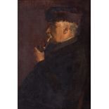 Empain J., profile portrait of a pipe-smoking man, oil on canvas, dated 1868, 23,7 x 33,7 cm